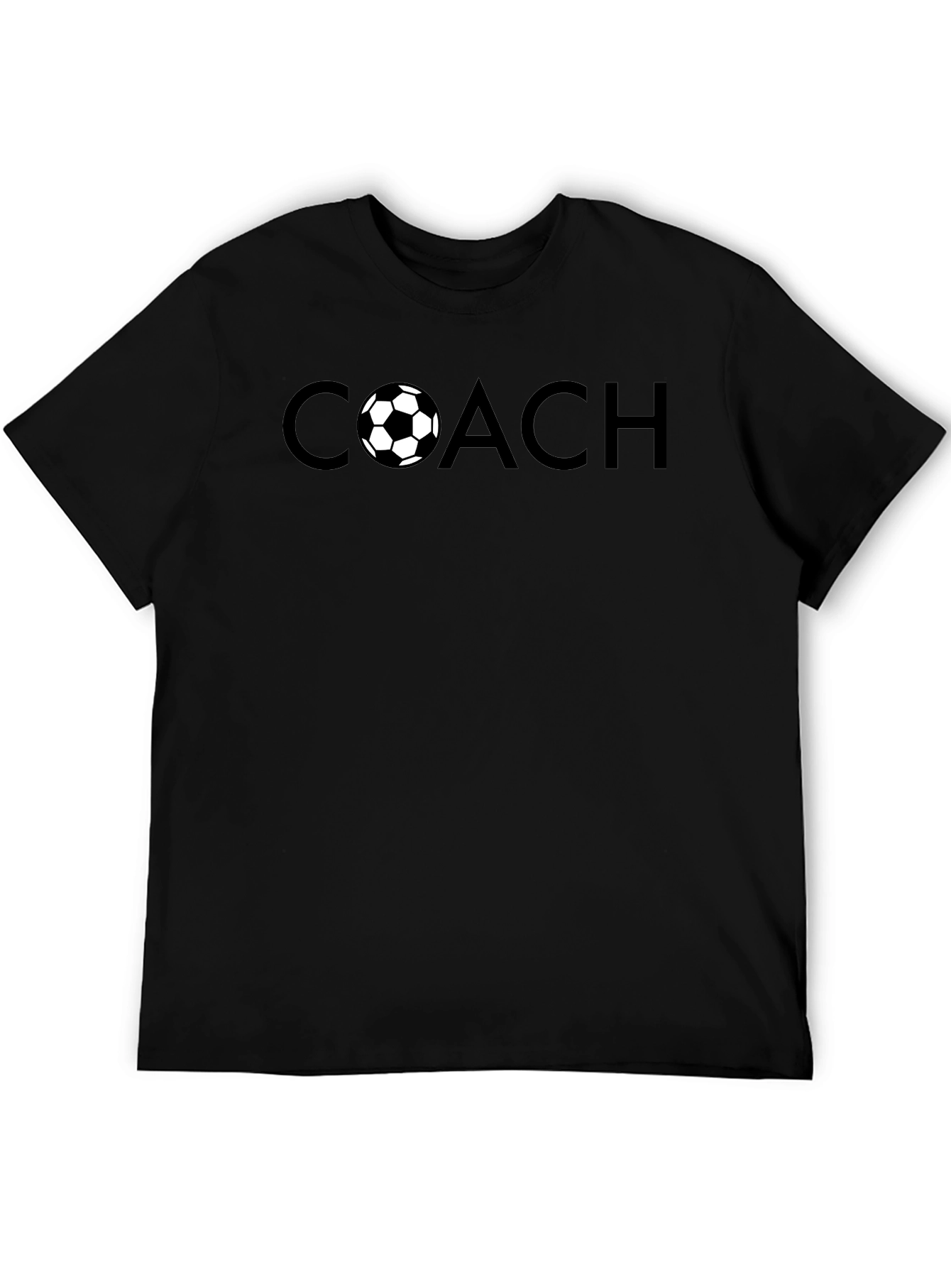 Soccer Coach Black Graphic T-Shirt