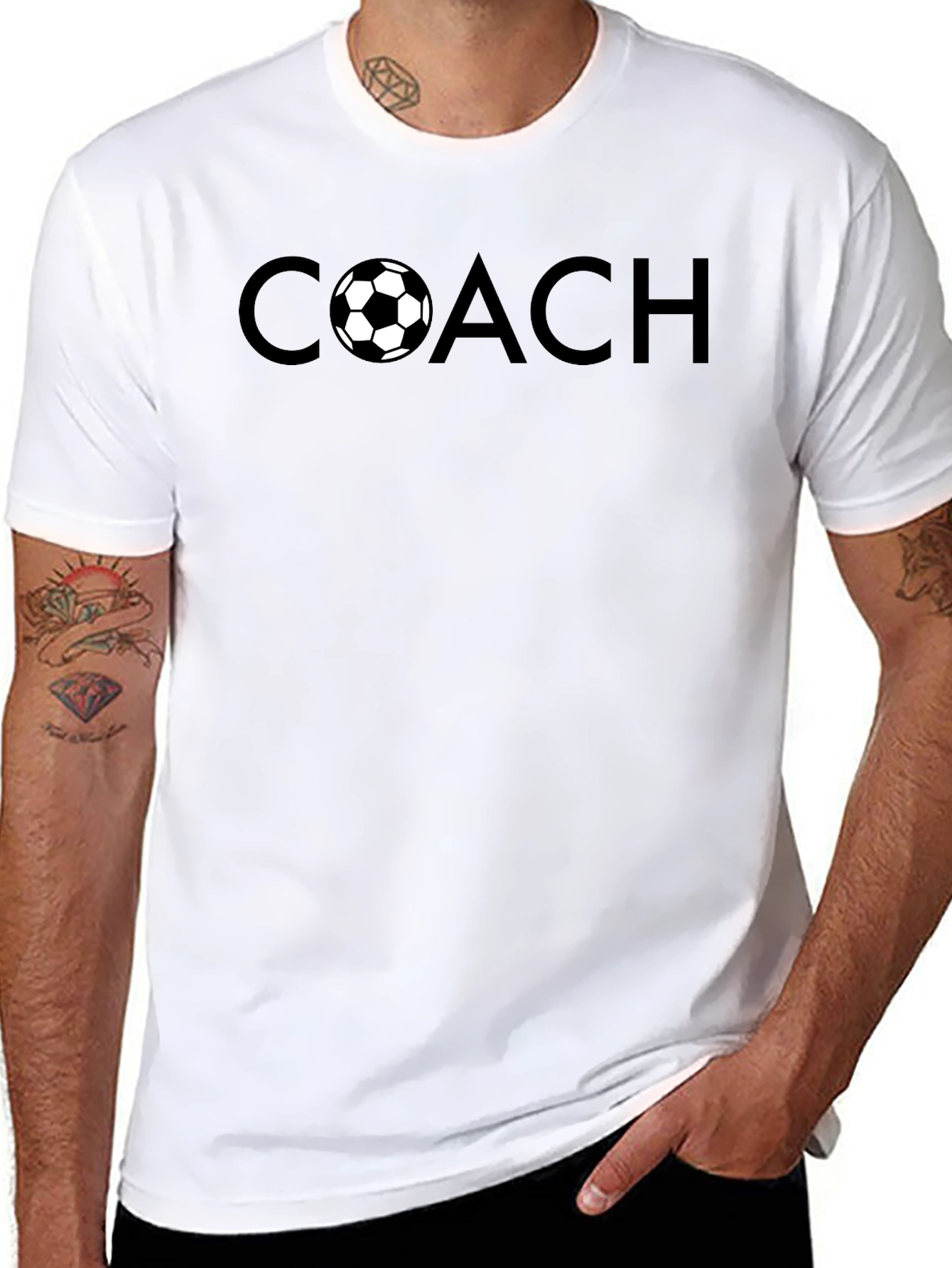 Soccer Coach Black Graphic T-Shirt