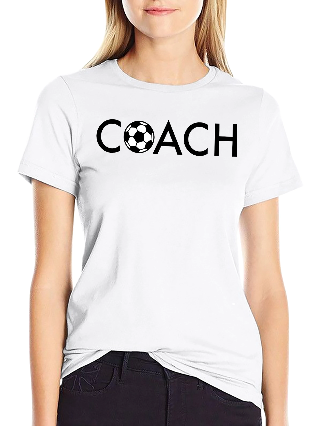 Soccer Coach Black Graphic T-Shirt