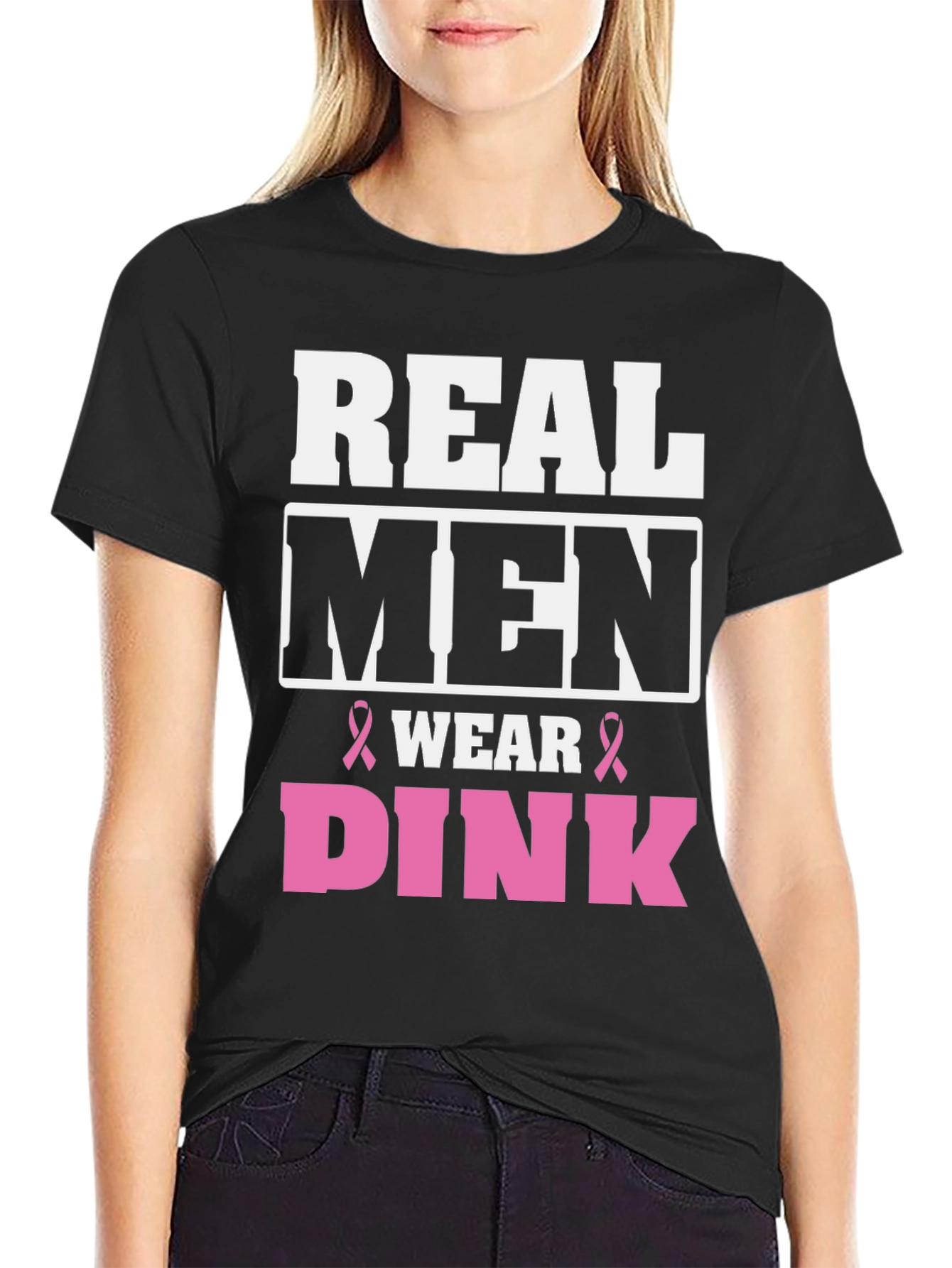 Real Men Wear Pink Breast Cancer Awareness T-Shirt