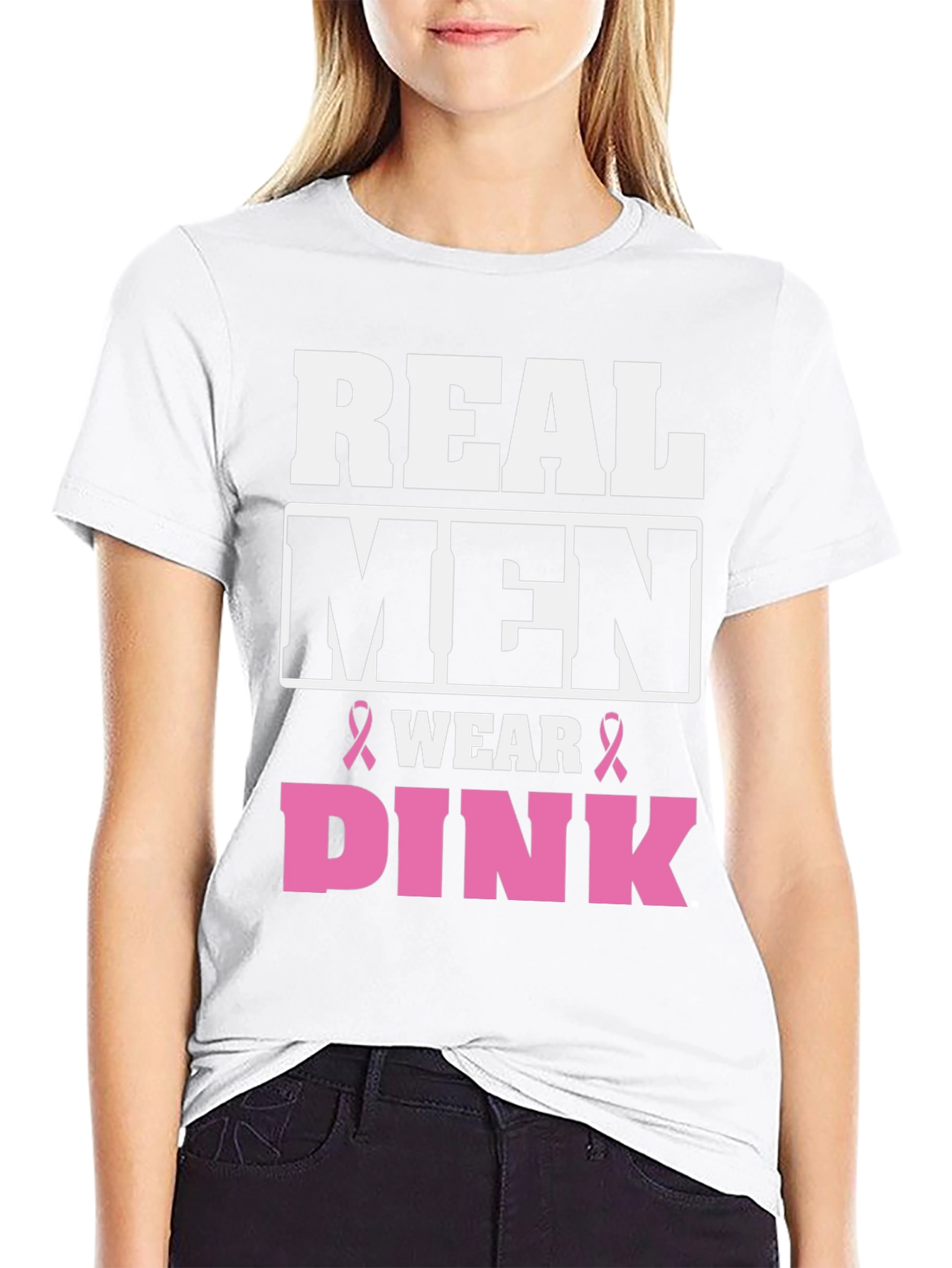 Real Men Wear Pink Breast Cancer Awareness T-Shirt