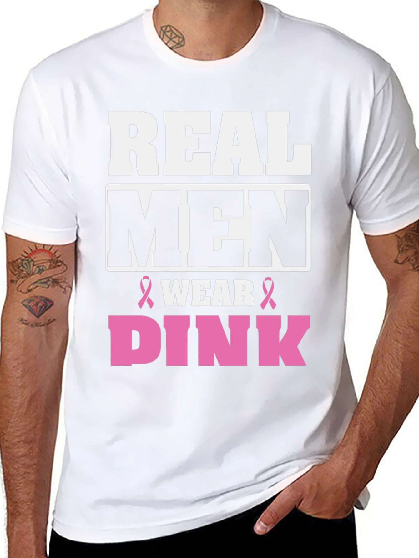 Real Men Wear Pink Breast Cancer Awareness T-Shirt