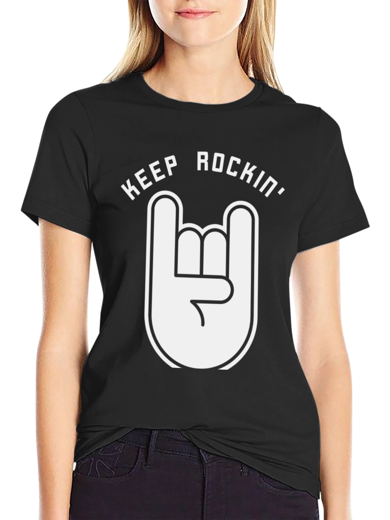 Keep Rockin Graphic Tee - Black