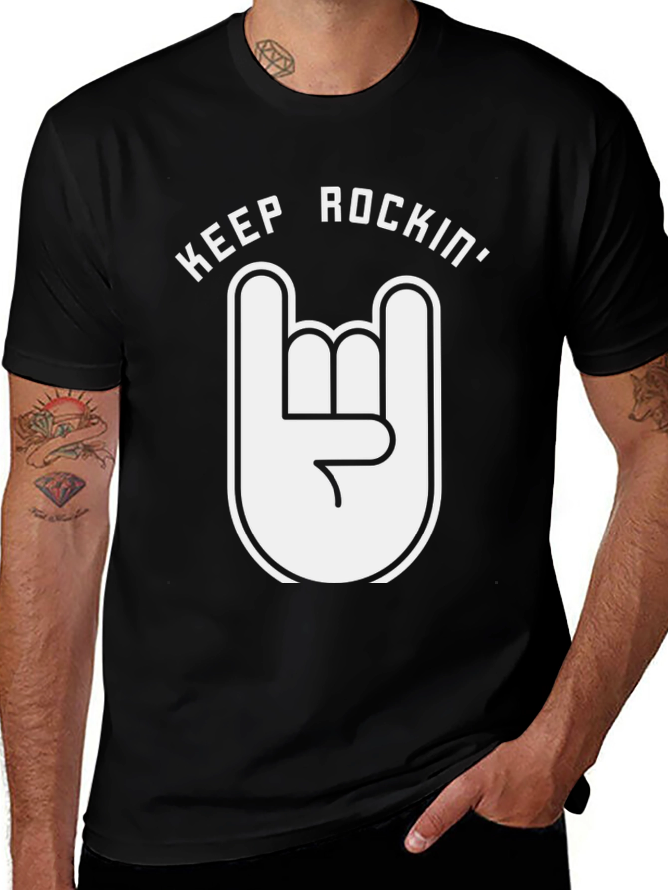 Keep Rockin Graphic Tee - Black