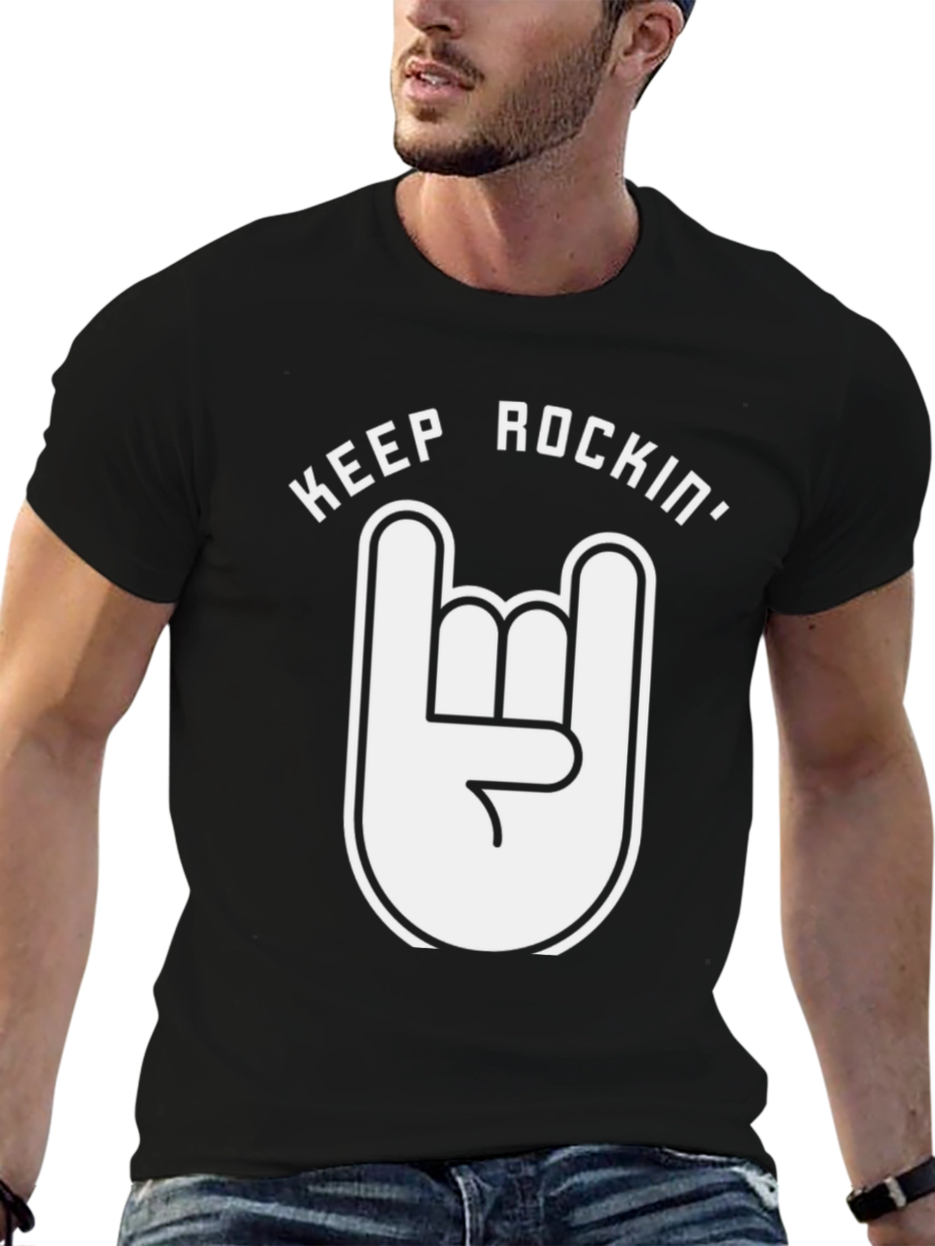 Keep Rockin Graphic Tee - Black