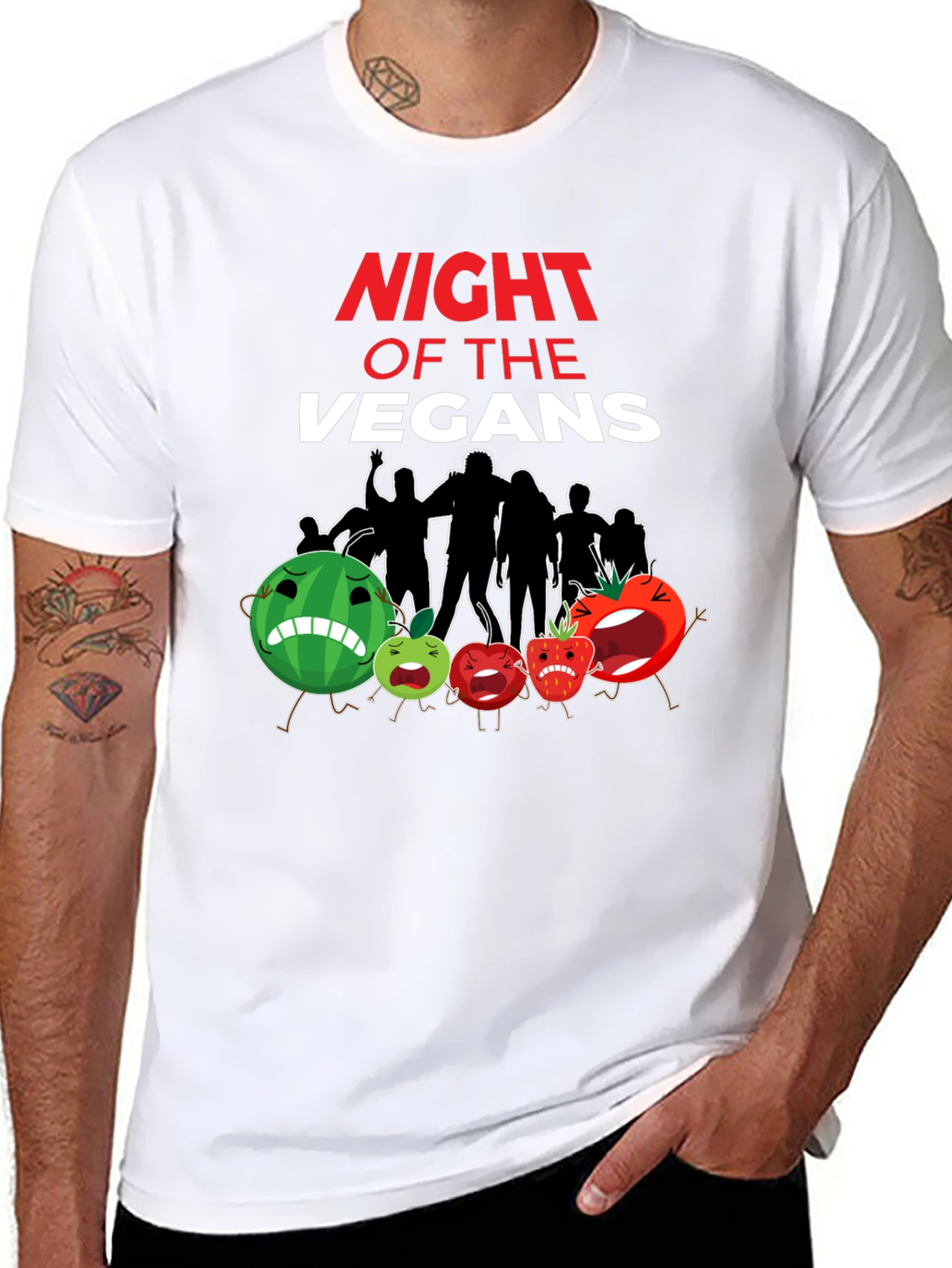 Night of the Vegans Funny Vegan T-Shirt