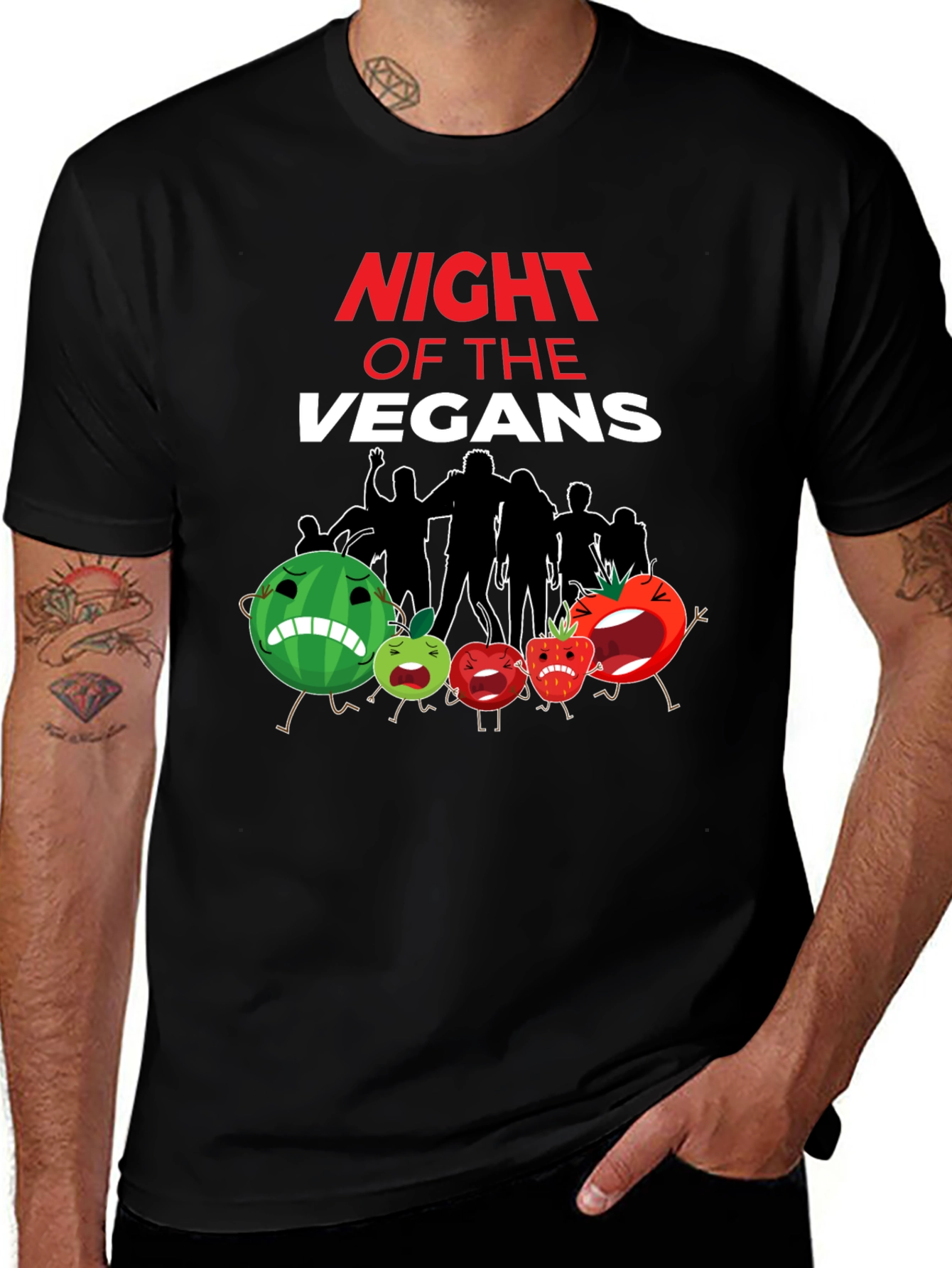 Night of the Vegans Funny Vegan T-Shirt