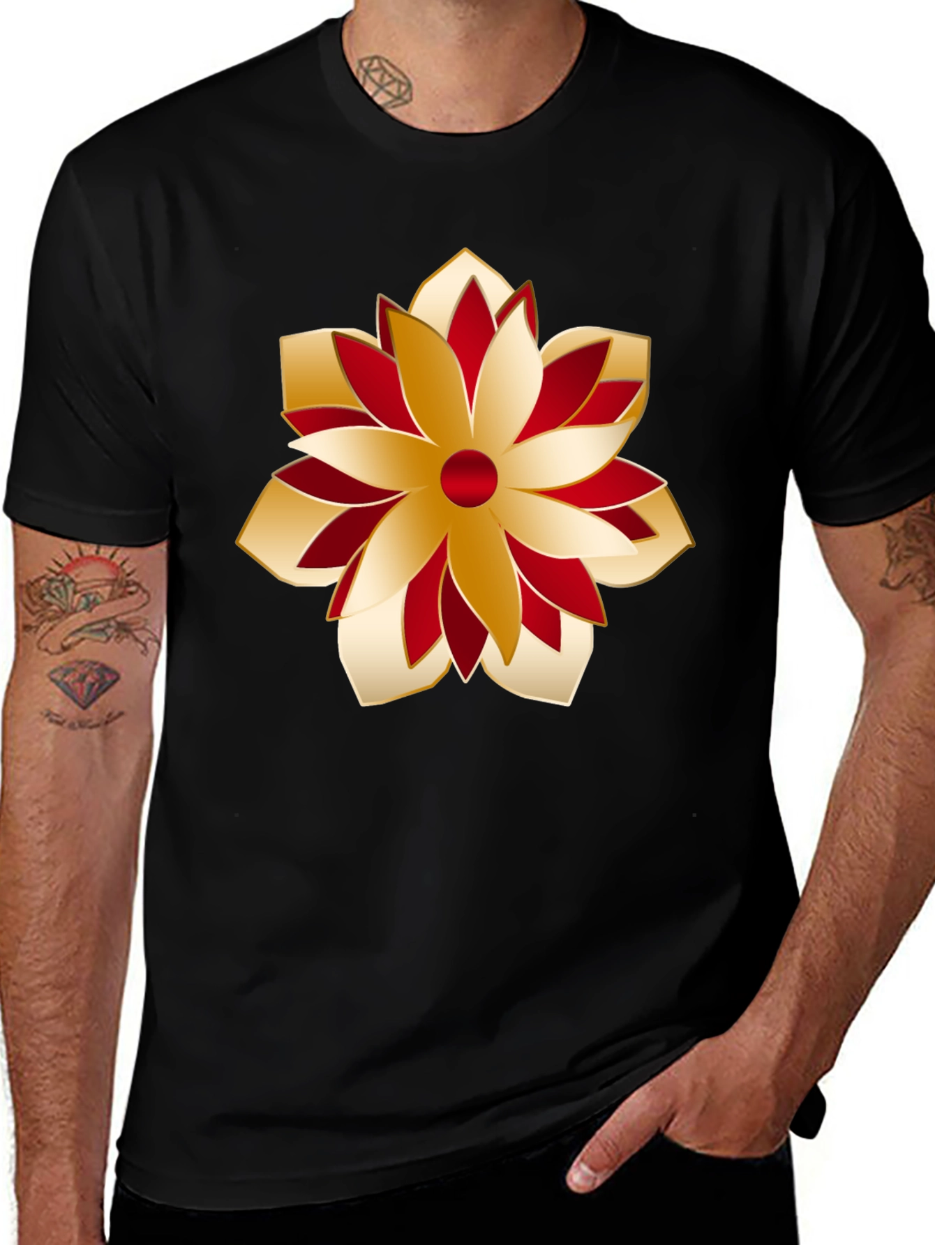 Festive Flower Graphic Tee - Stylish Holiday Apparel