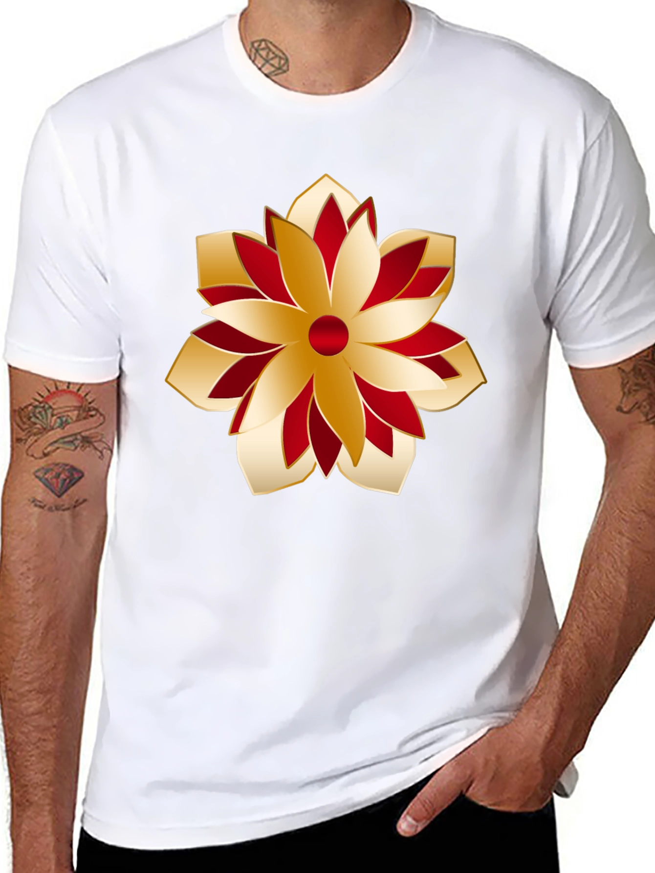 Festive Flower Graphic Tee - Stylish Holiday Apparel