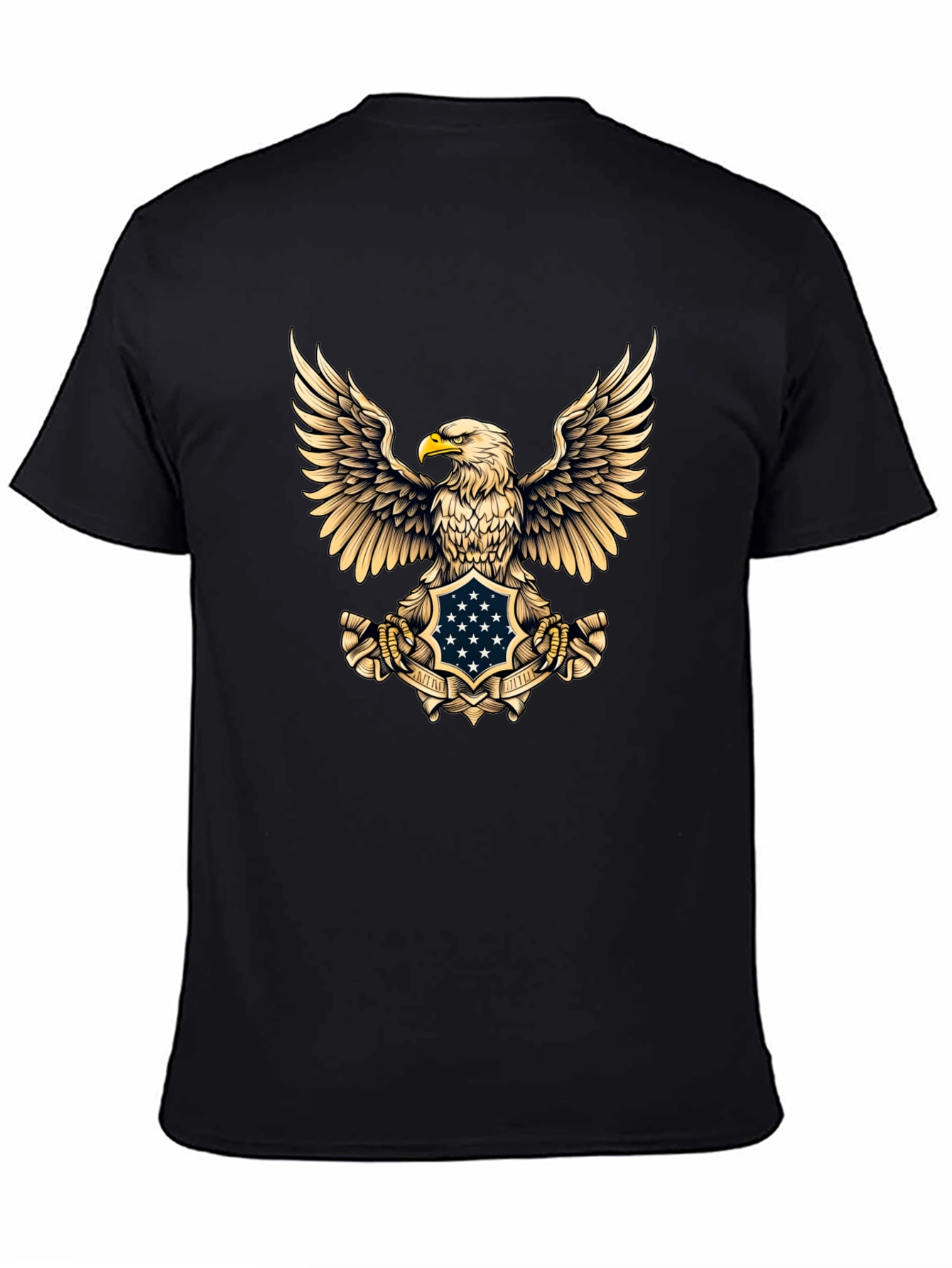 Patriotic Eagle Graphic Tee - Mens Black T-Shirt