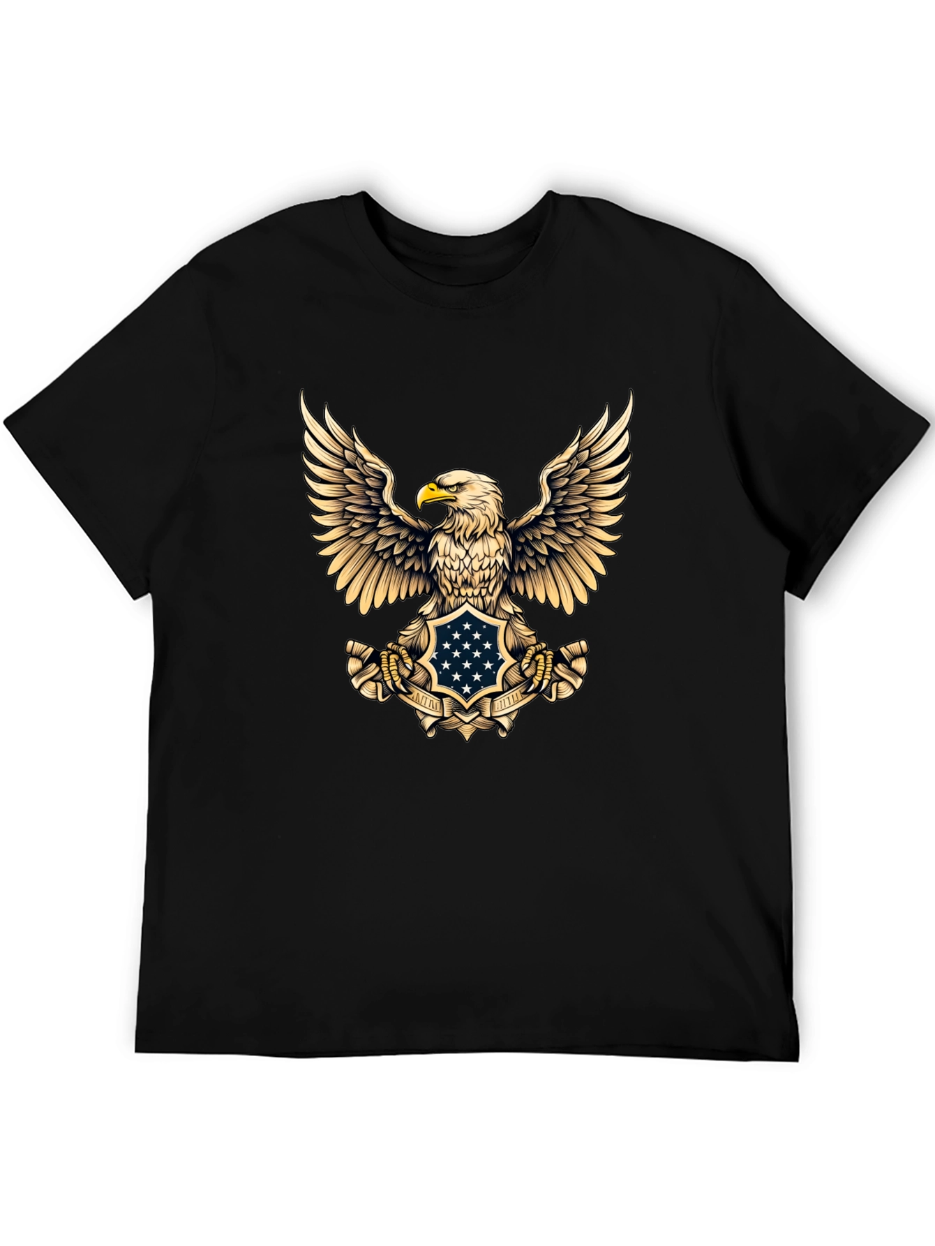 Patriotic Eagle Graphic Tee - Mens Black T-Shirt
