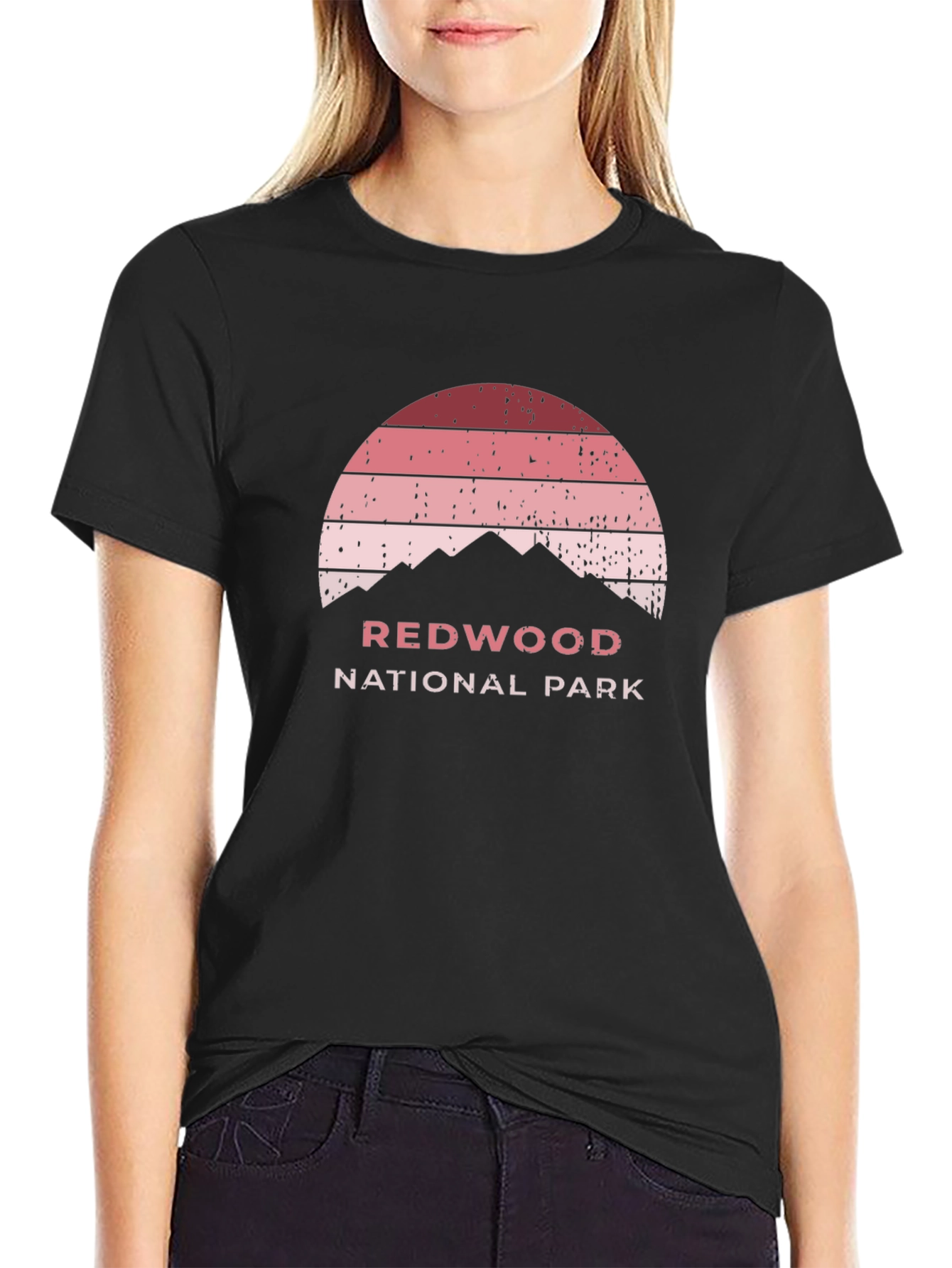 Redwood National Park Sunset Graphic Tee - Retro Style