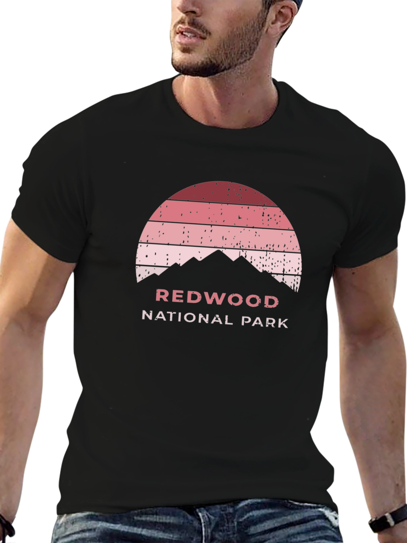 Redwood National Park Sunset Graphic Tee - Retro Style