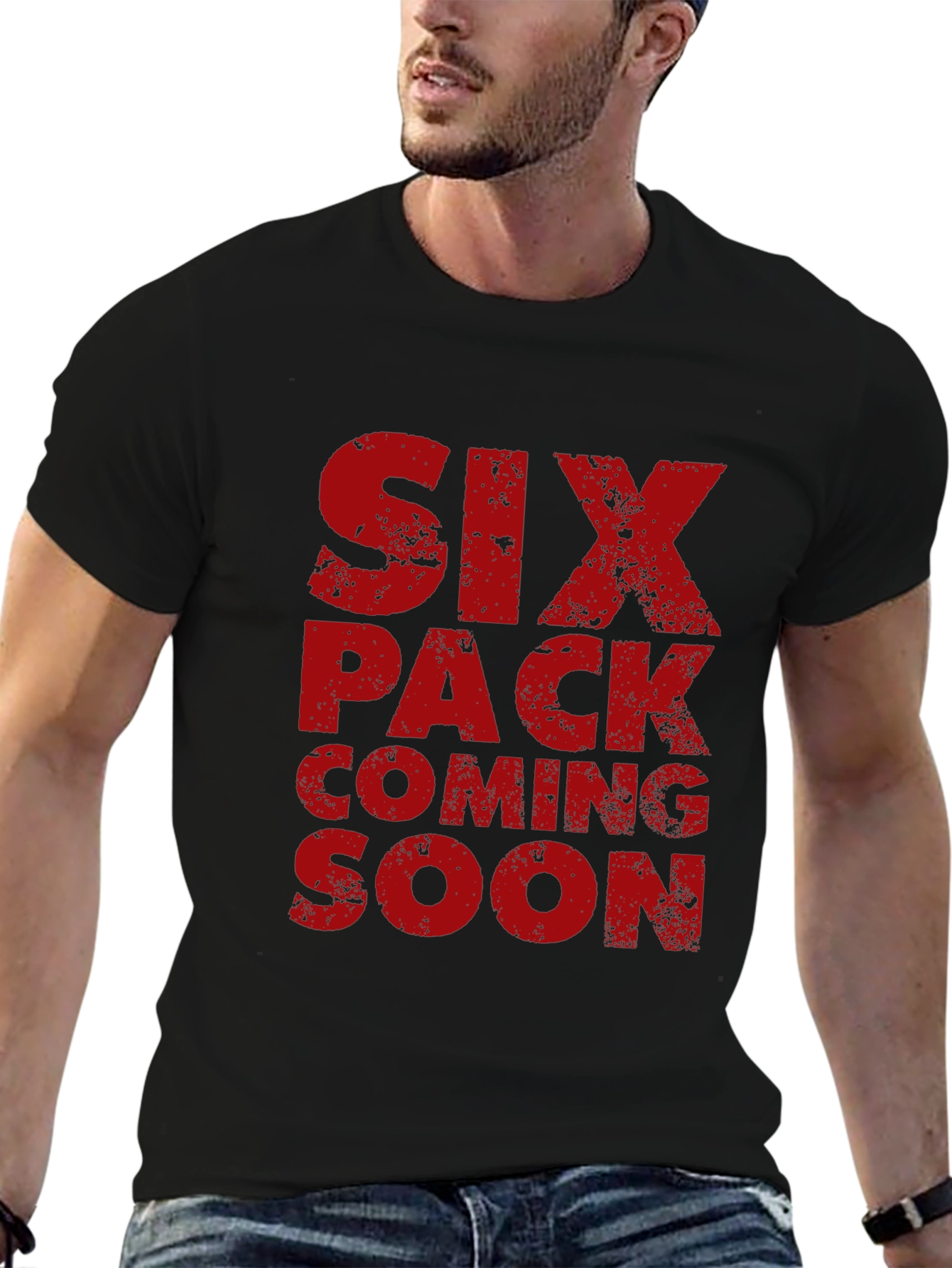 Six Pack Coming Soon Mens Graphic Tee - Black
