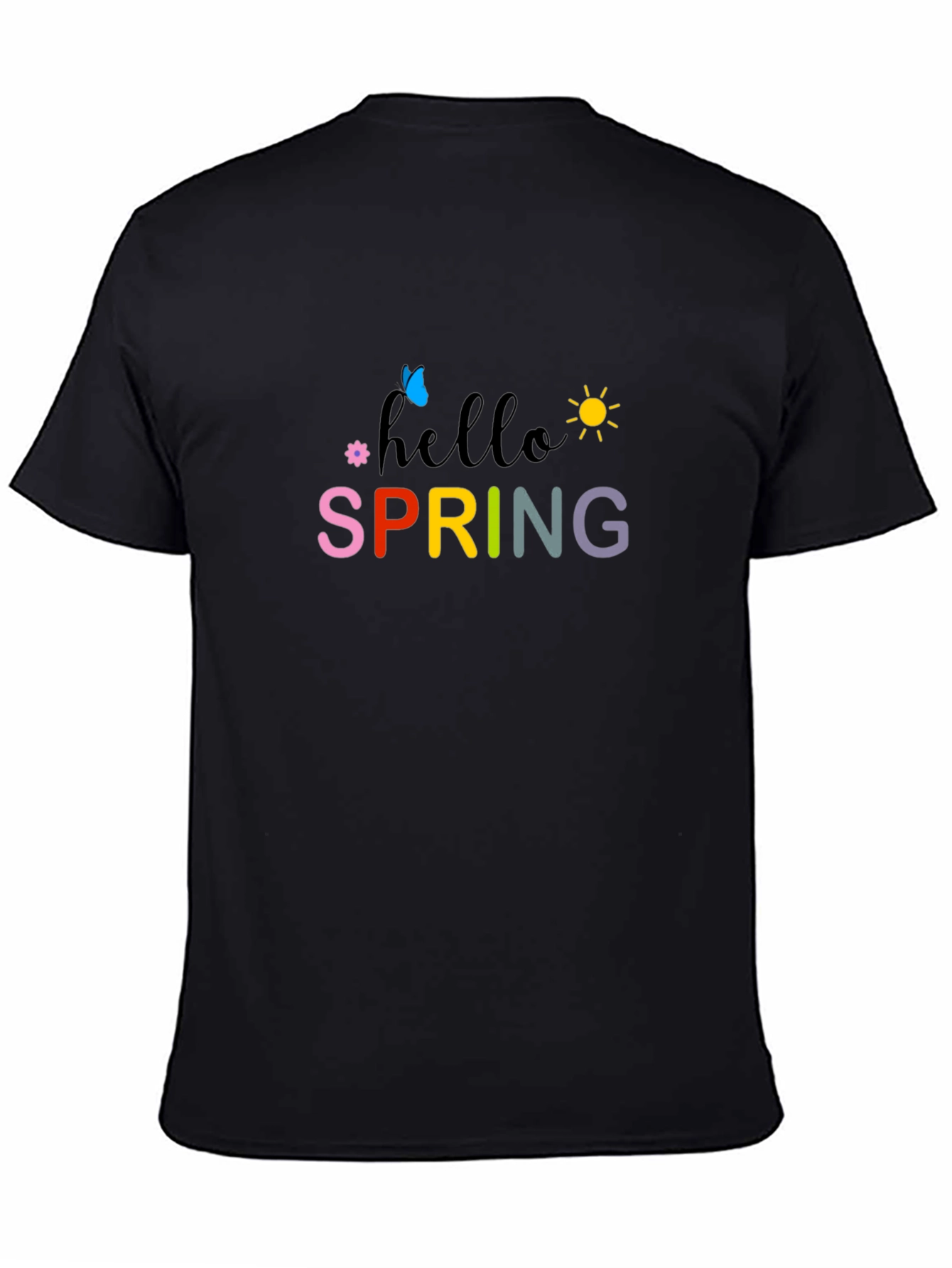 Hello Spring Black T-Shirt