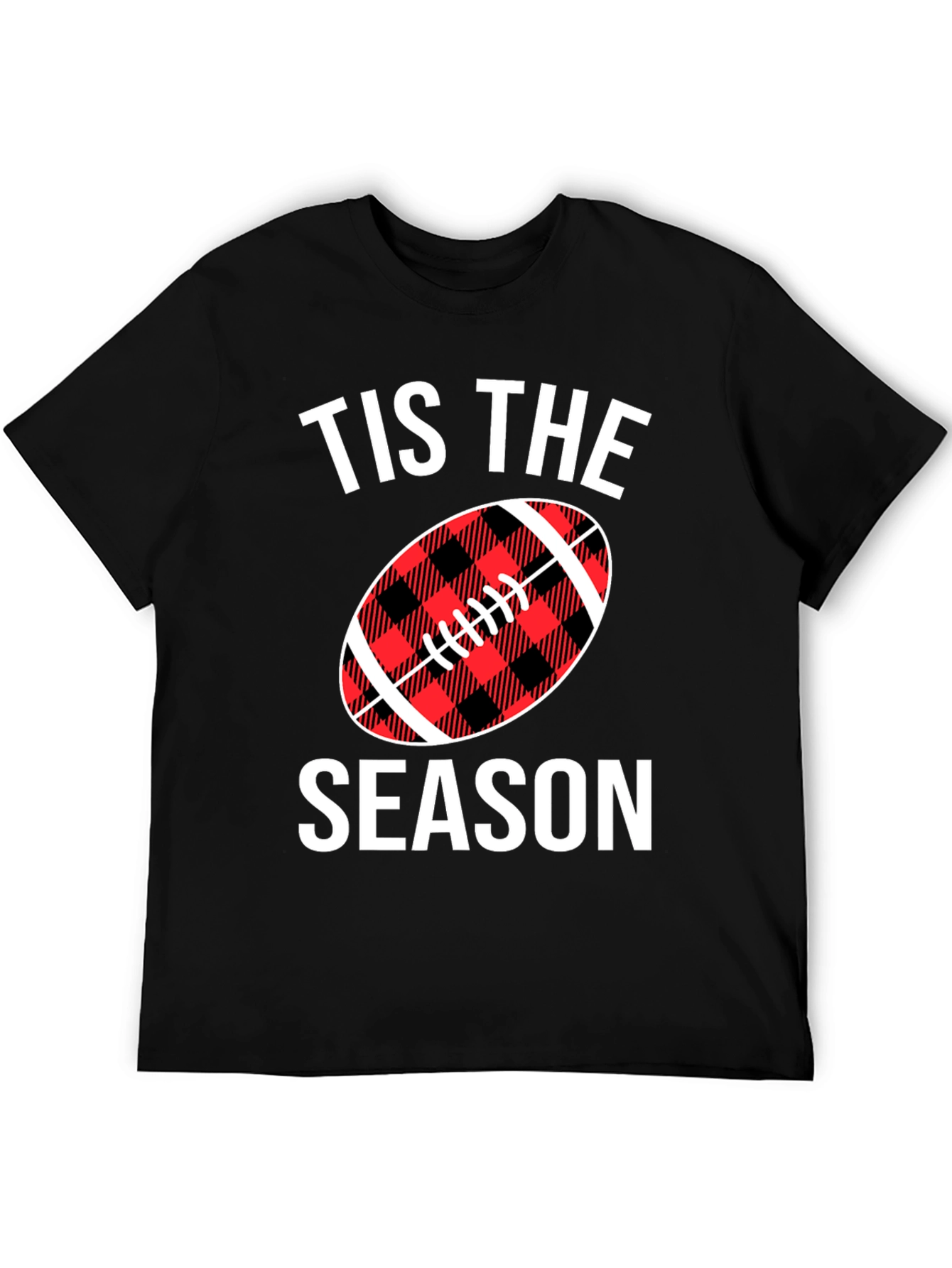Tis The Season Football Plaid Graphic Tee