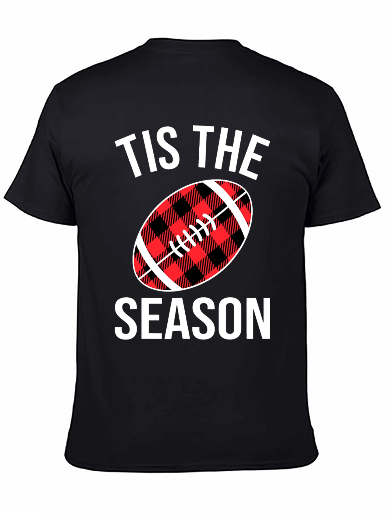 Tis The Season Football Plaid Graphic Tee