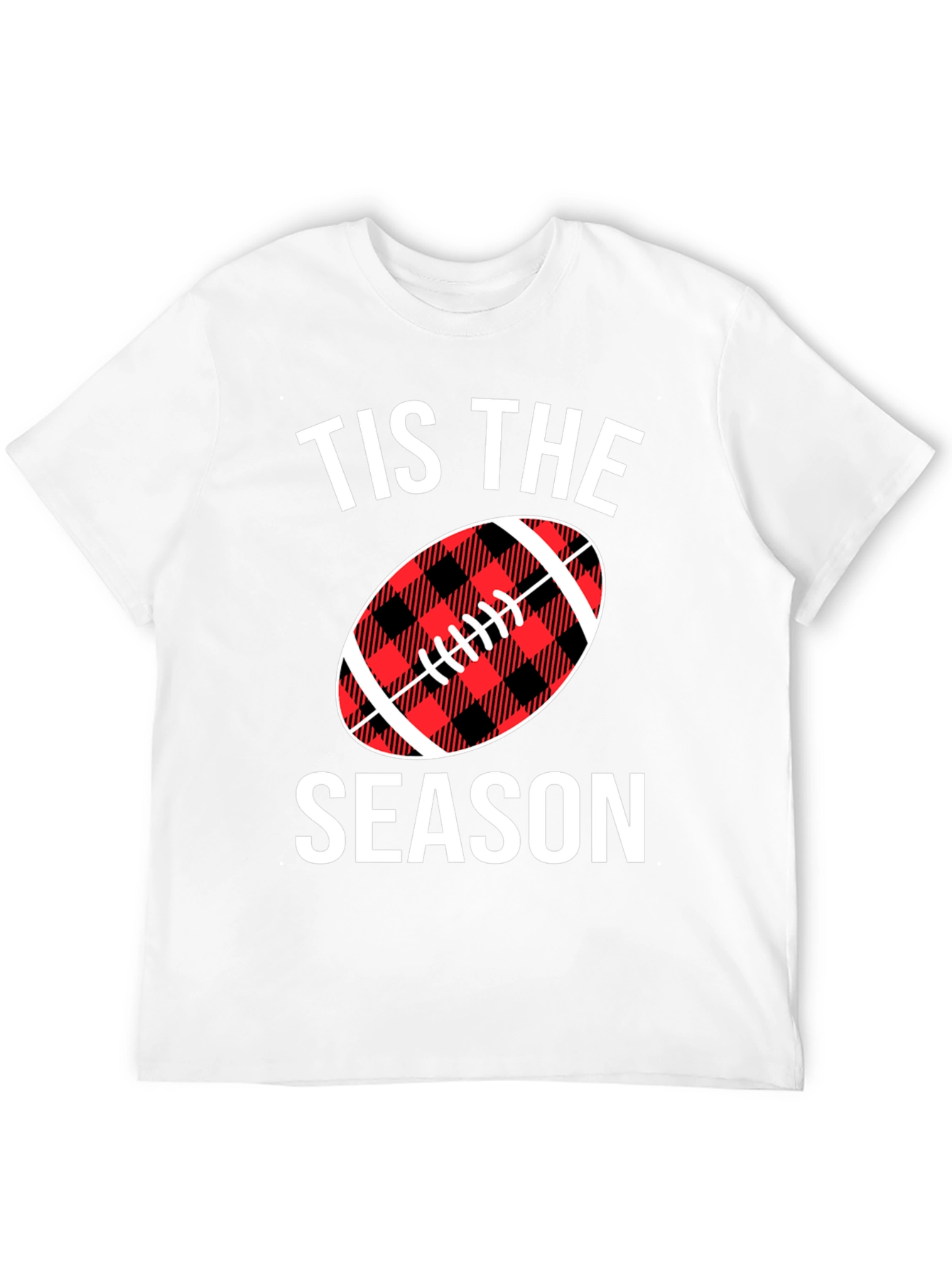 Tis The Season Football Plaid Graphic Tee
