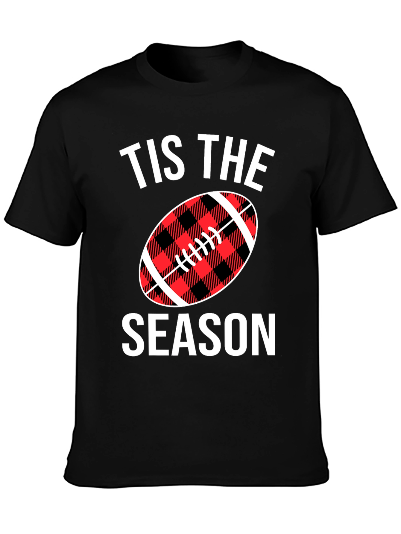 Tis The Season Football Plaid Graphic Tee