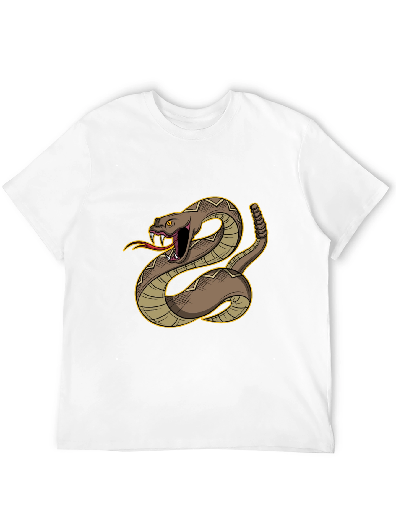Rattlesnake Graphic Tee - Bold Black Cotton Comfort
