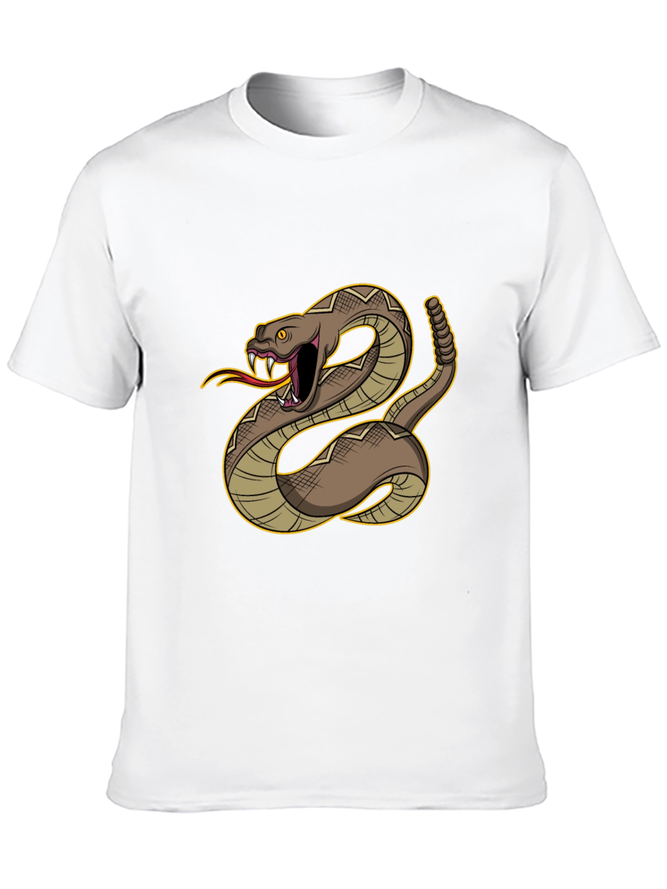 Rattlesnake Graphic Tee - Bold Black Cotton Comfort