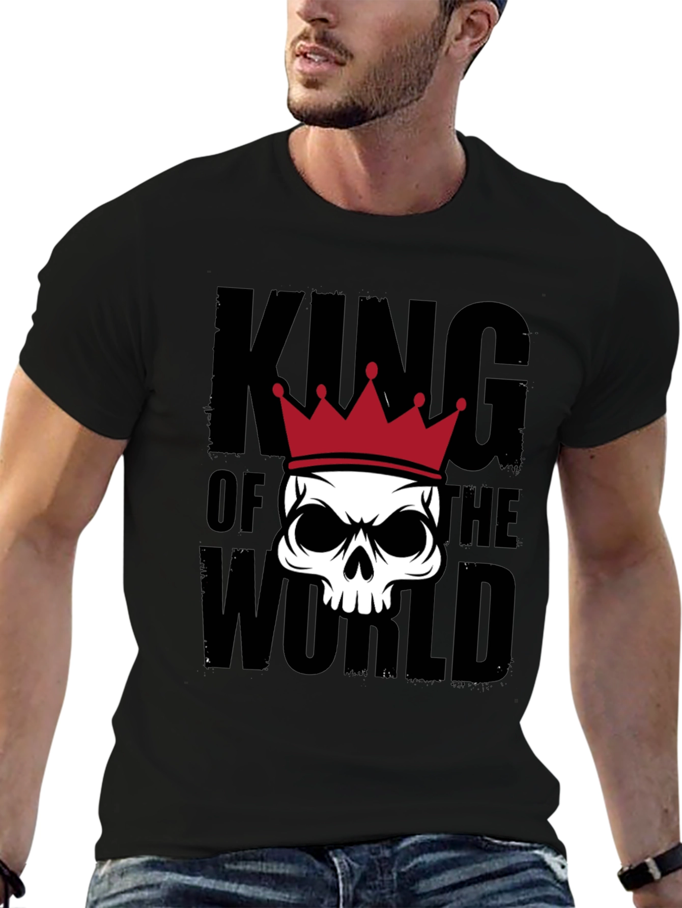 King of the World Skull Graphic Tee