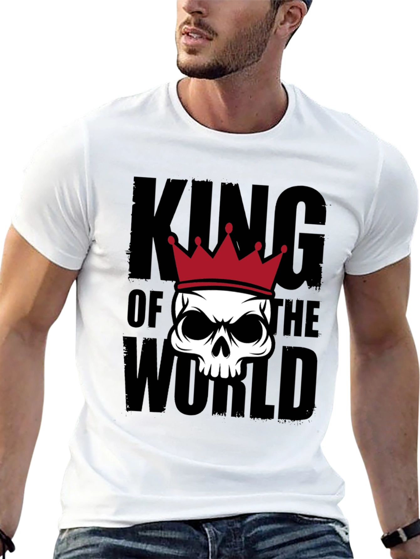 King of the World Skull Graphic Tee