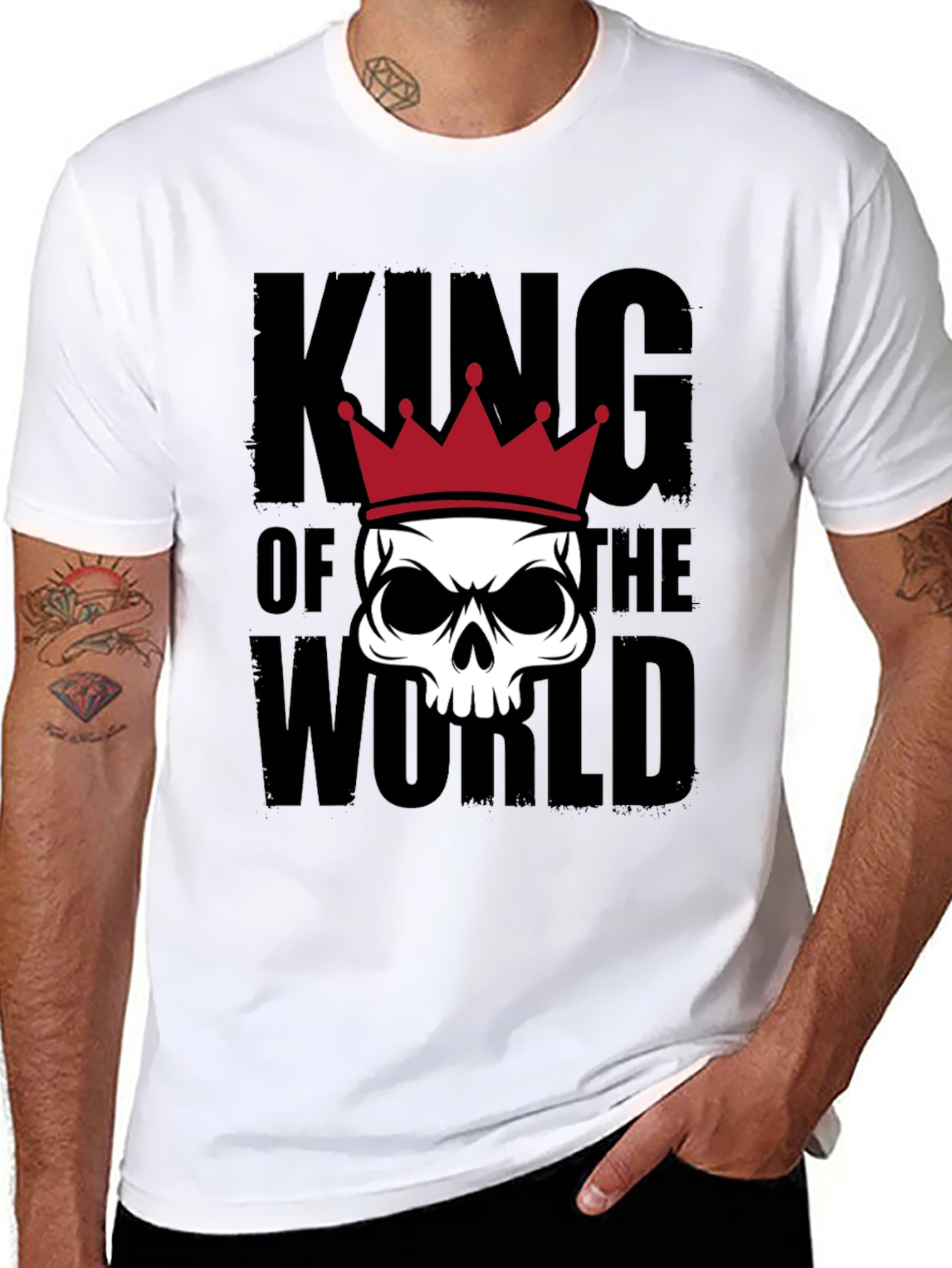 King of the World Skull Graphic Tee