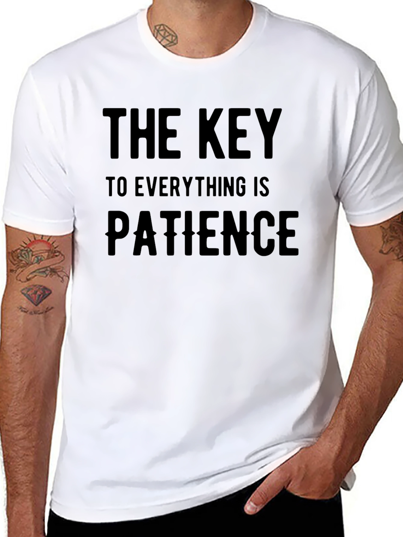 Patience is Key Graphic Tee - Black