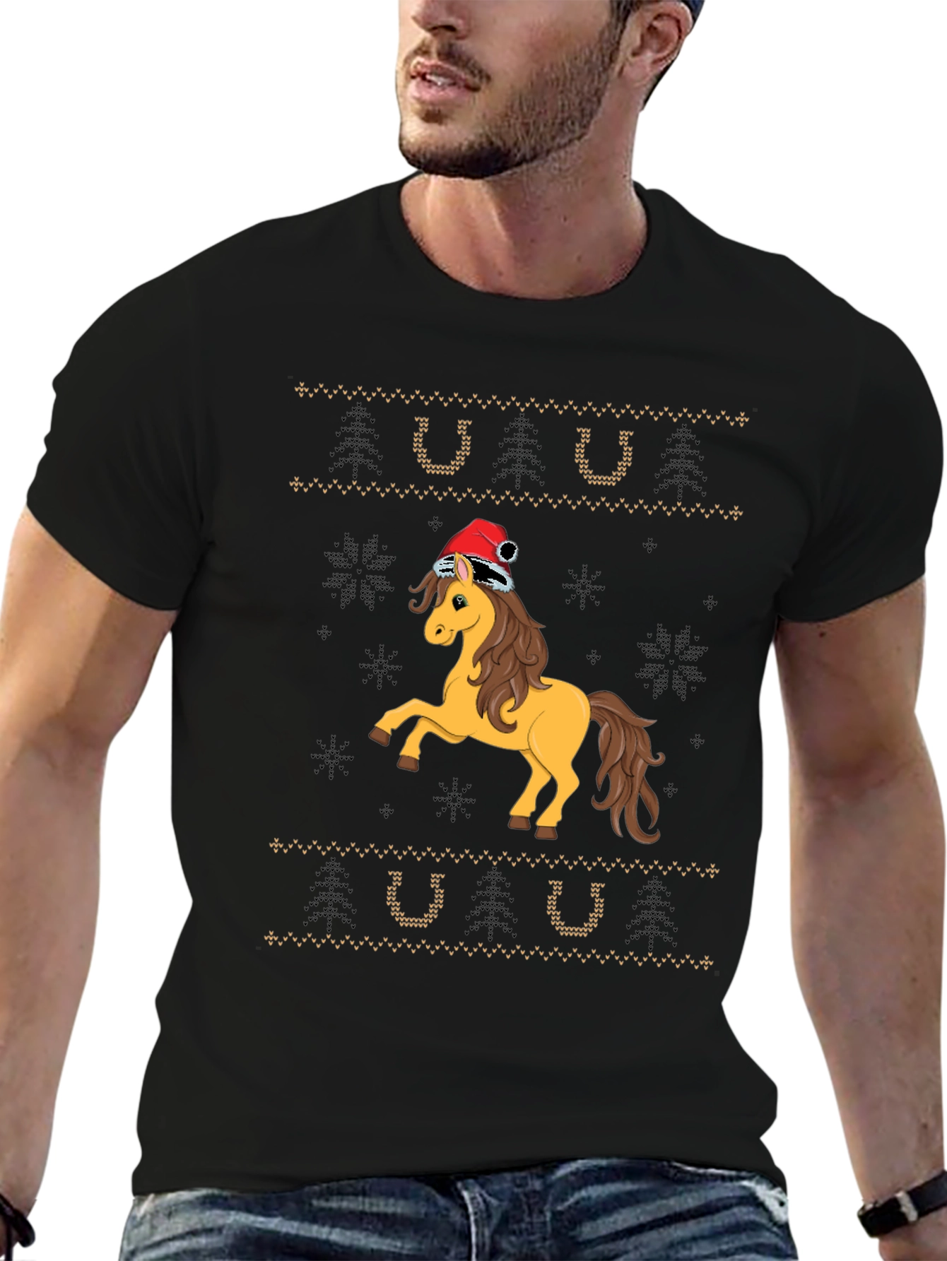 Festive Horse Christmas T-Shirt