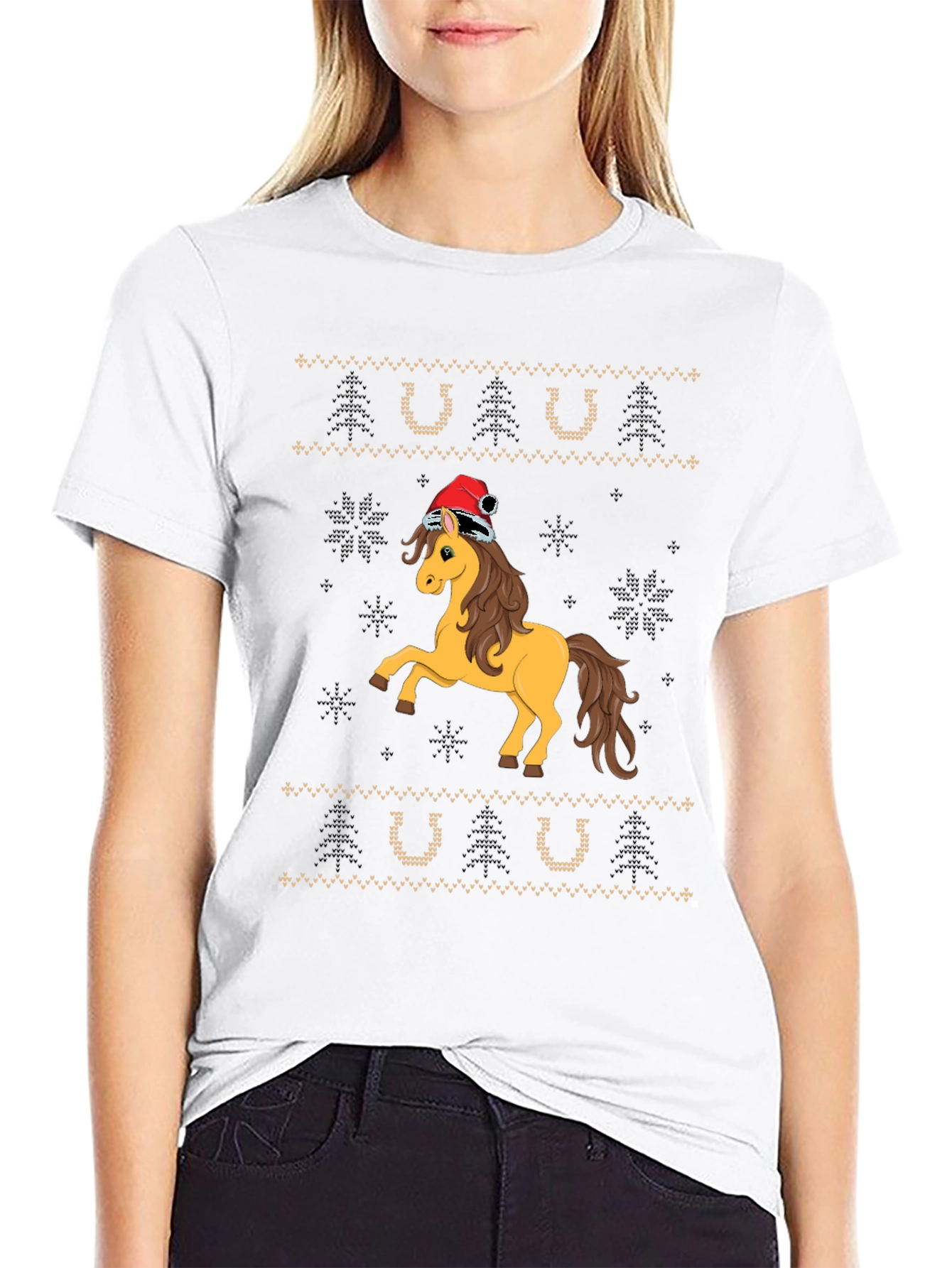 Festive Horse Christmas T-Shirt