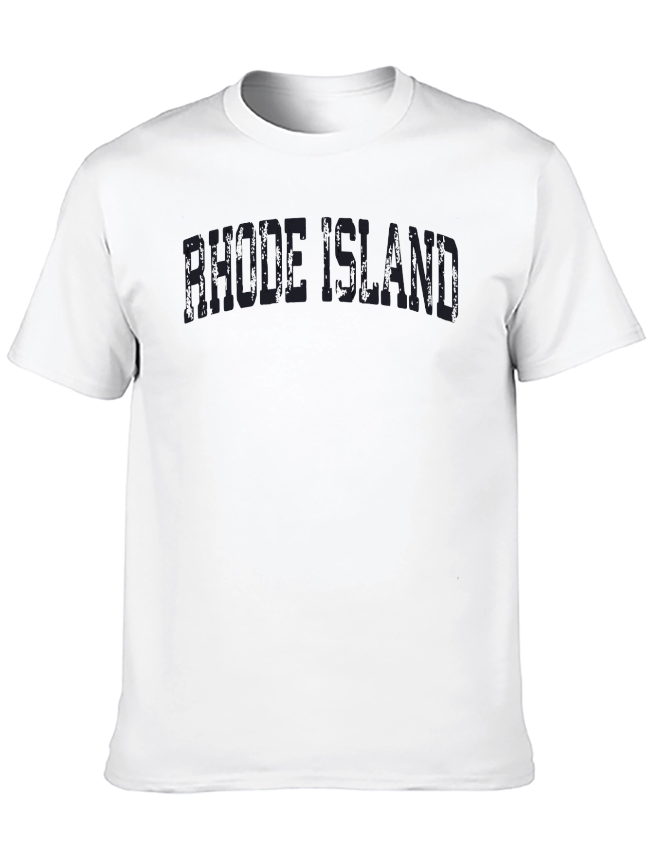 Rhode Island Graphic Tee - Distressed Print Black T-Shirt