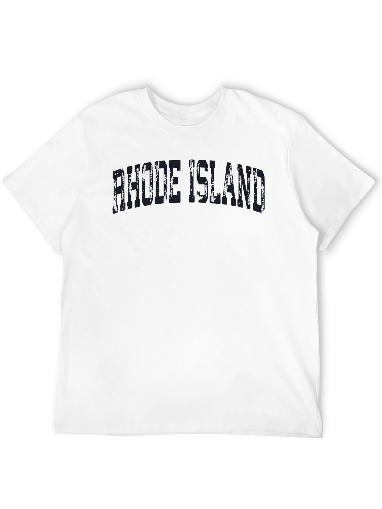Rhode Island Graphic Tee - Distressed Print Black T-Shirt