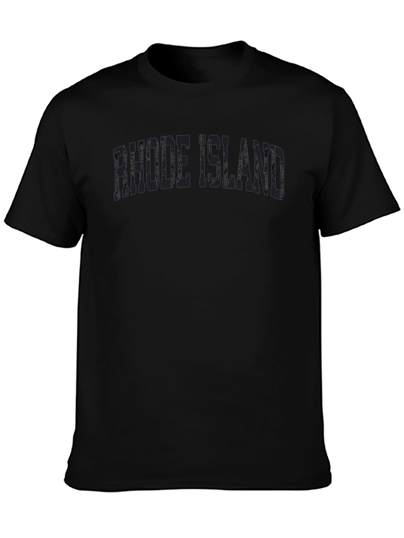Rhode Island Graphic Tee - Distressed Print Black T-Shirt