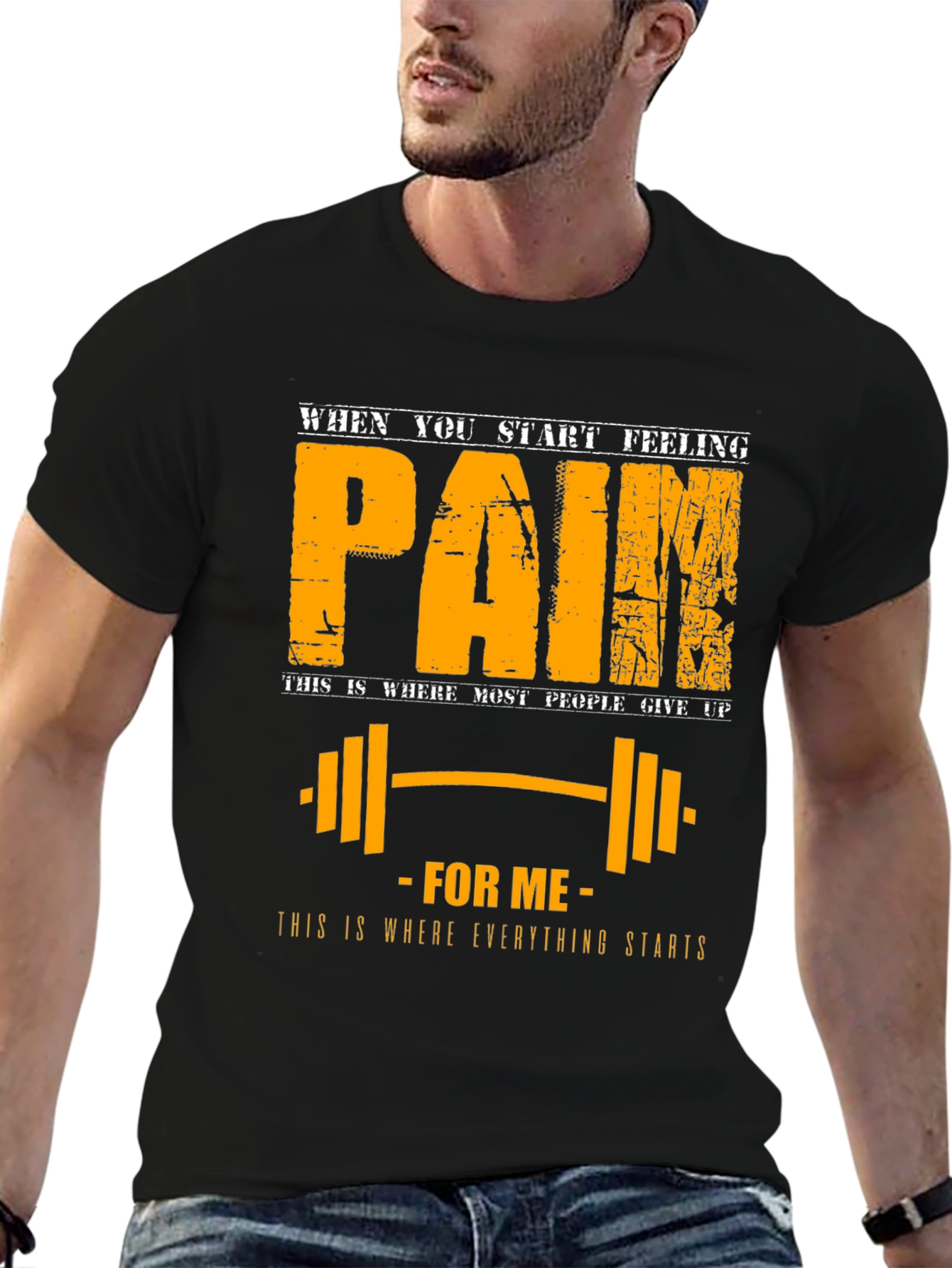 Pain Motivation T-Shirt: Fitness Gym Workout Apparel