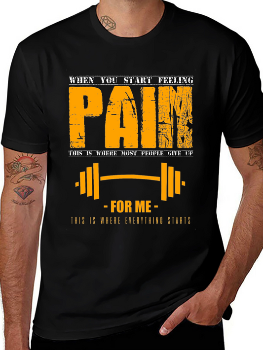 Pain Motivation T-Shirt: Fitness Gym Workout Apparel