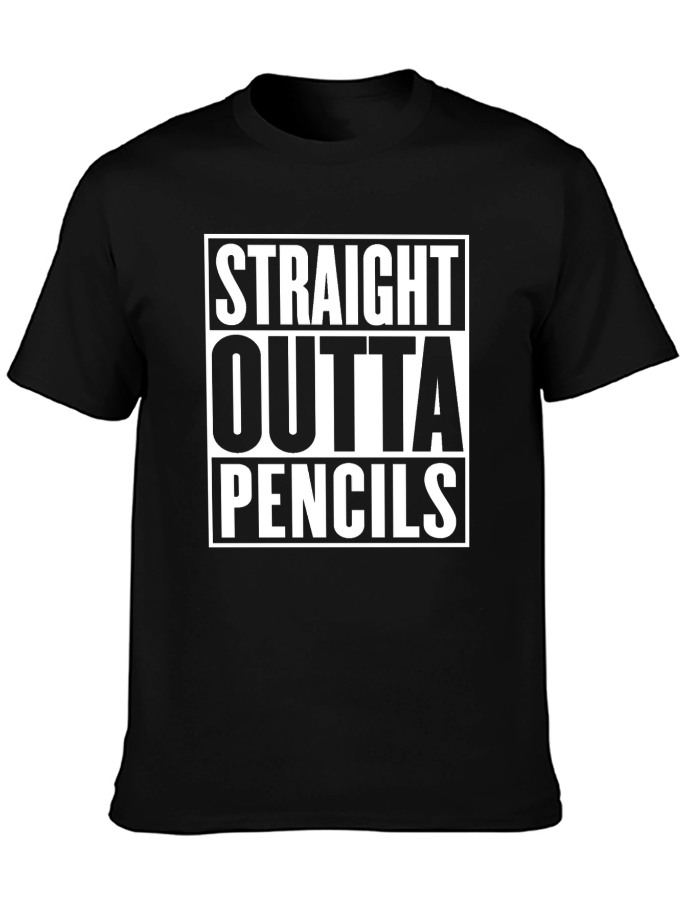 Straight Outta Pencils Black Graphic Tee