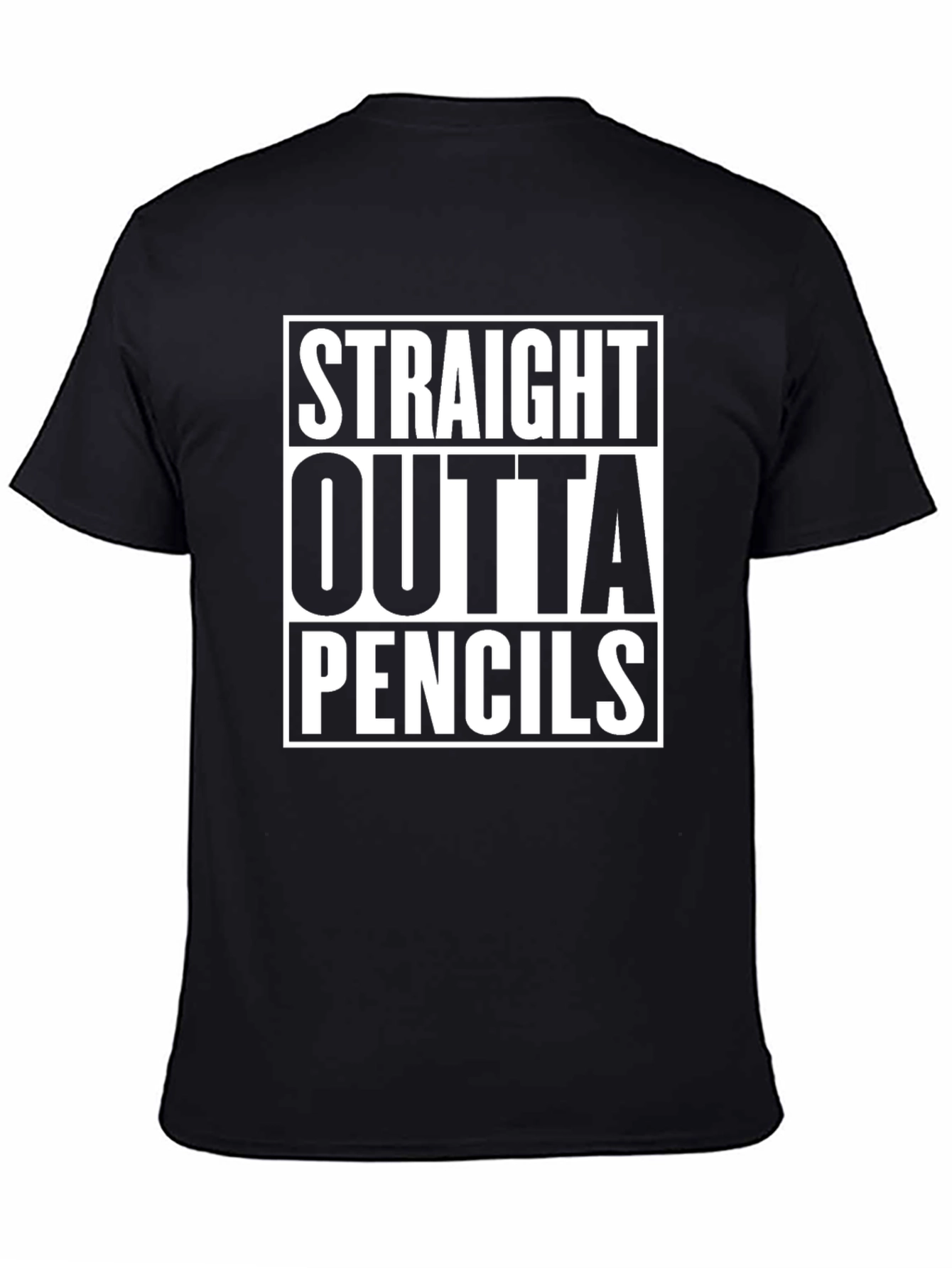 Straight Outta Pencils Black Graphic Tee