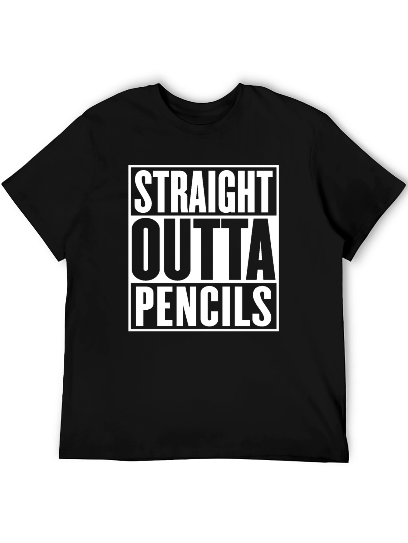 Straight Outta Pencils Black Graphic Tee