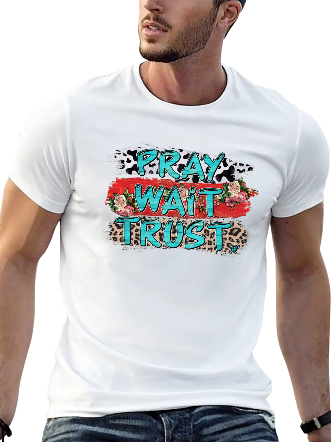 Pray Wait Trust Graphic Tee - Black