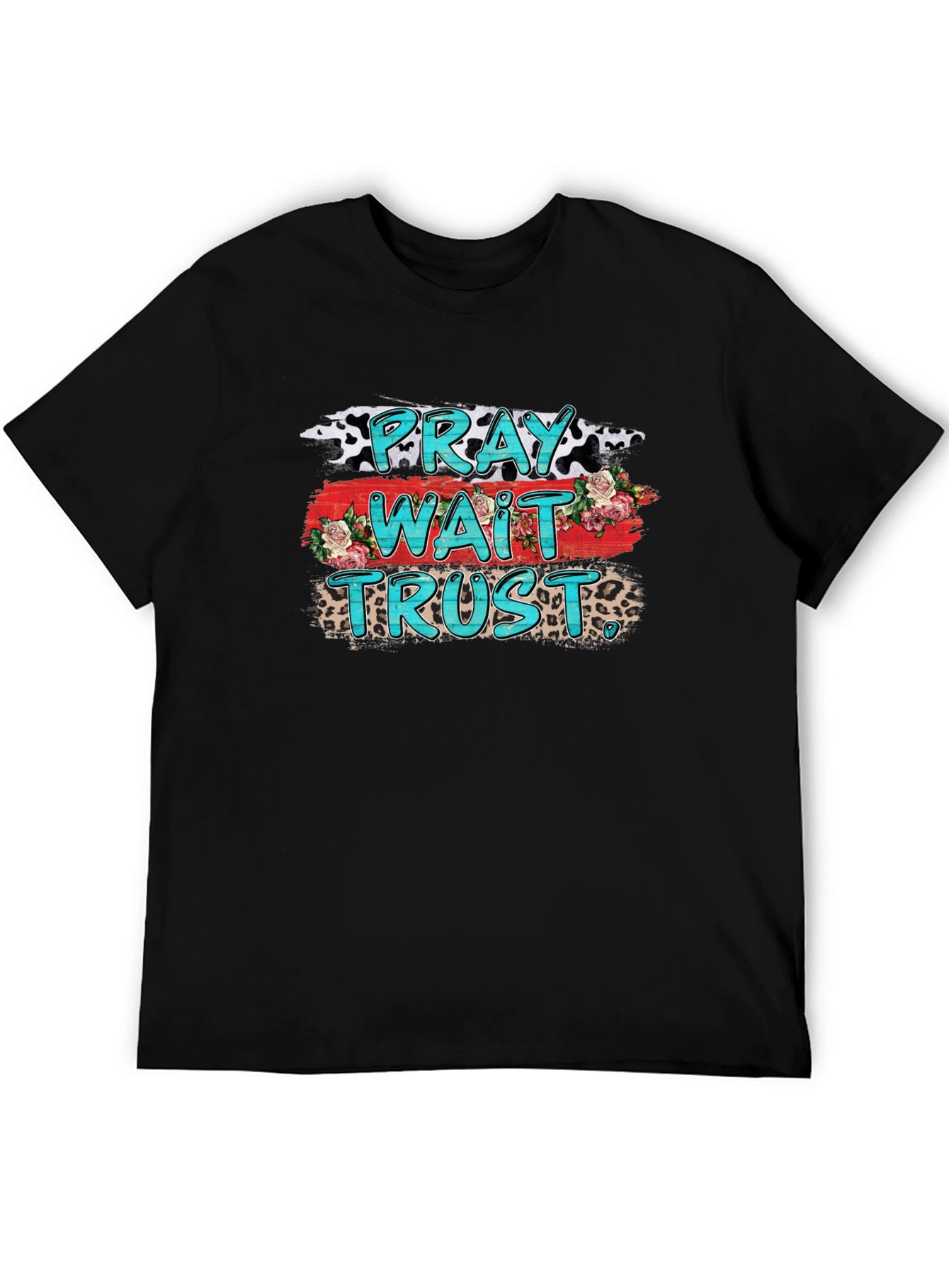 Pray Wait Trust Graphic Tee - Black