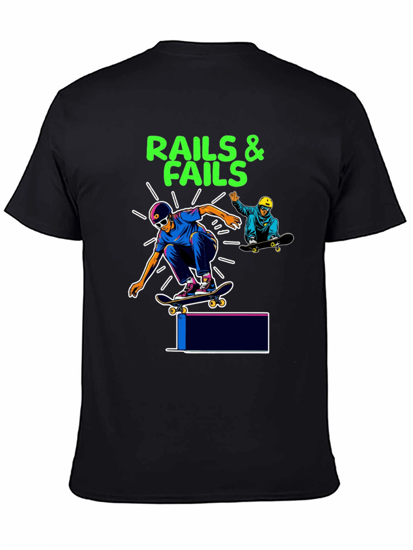 Rails & Fails Skateboarder Graphic Tee