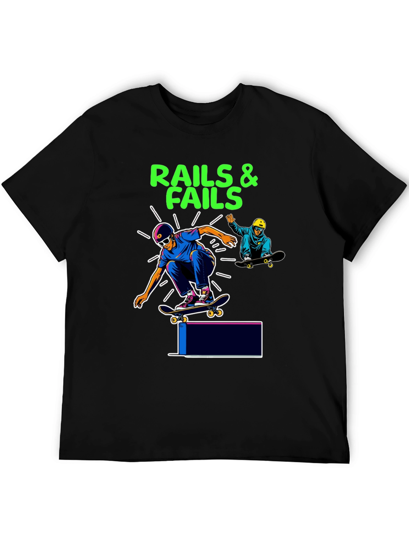 Rails & Fails Skateboarder Graphic Tee