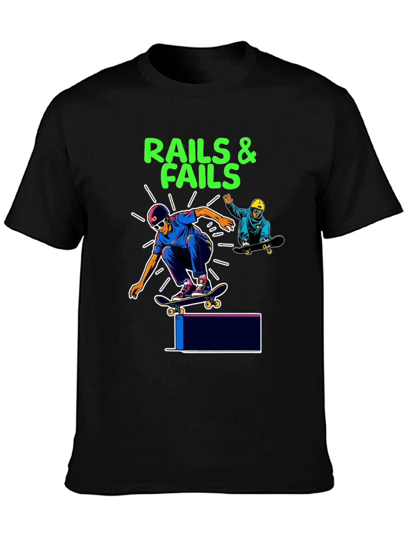 Rails & Fails Skateboarder Graphic Tee