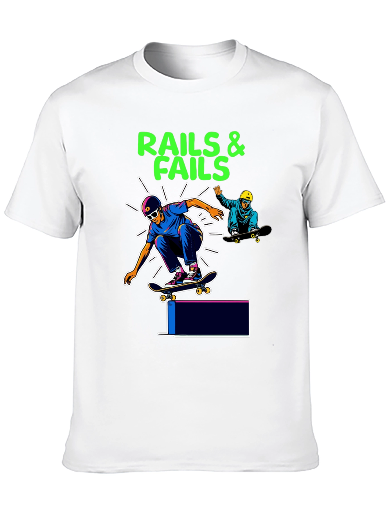Rails & Fails Skateboarder Graphic Tee