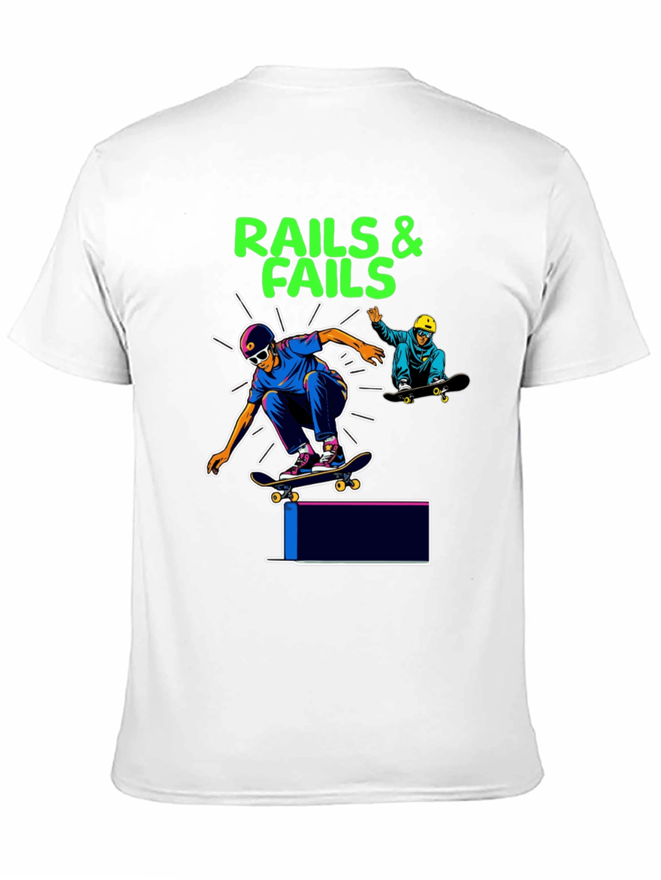 Rails & Fails Skateboarder Graphic Tee