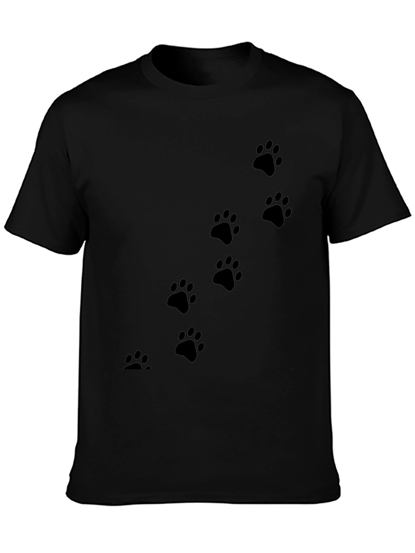 Black Paw Print T-Shirt for Animal Lovers