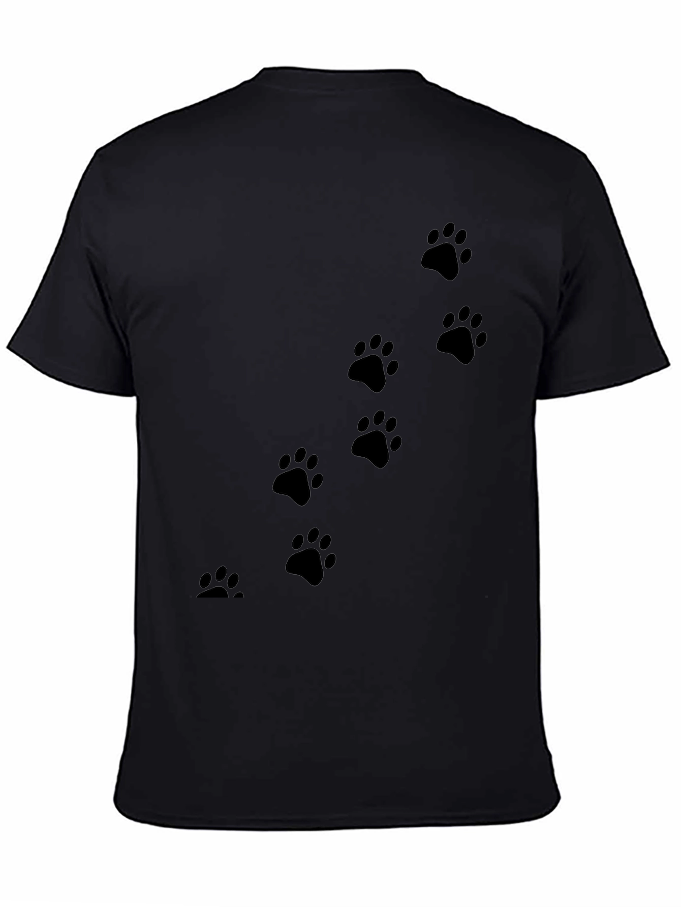 Black Paw Print T-Shirt for Animal Lovers