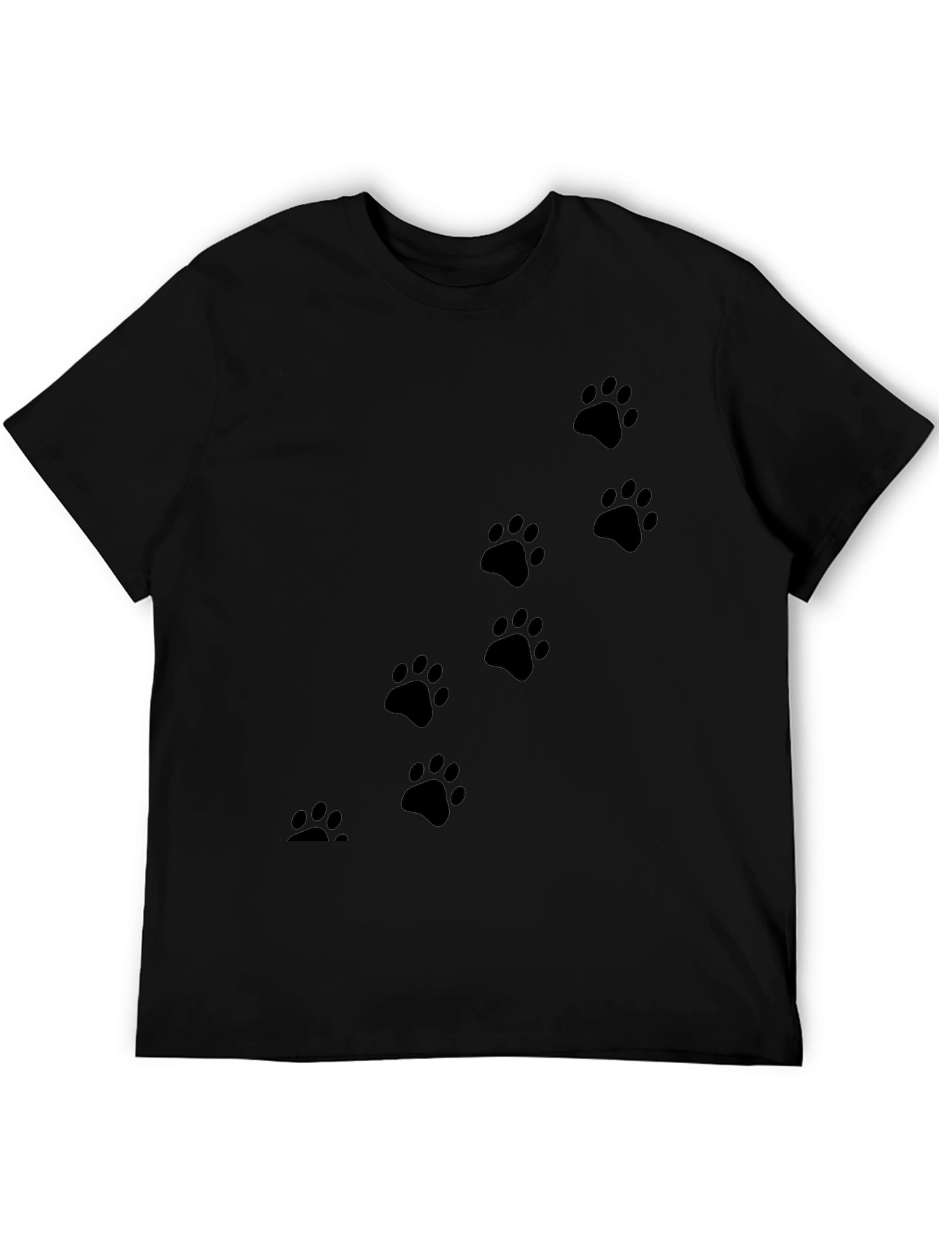 Black Paw Print T-Shirt for Animal Lovers