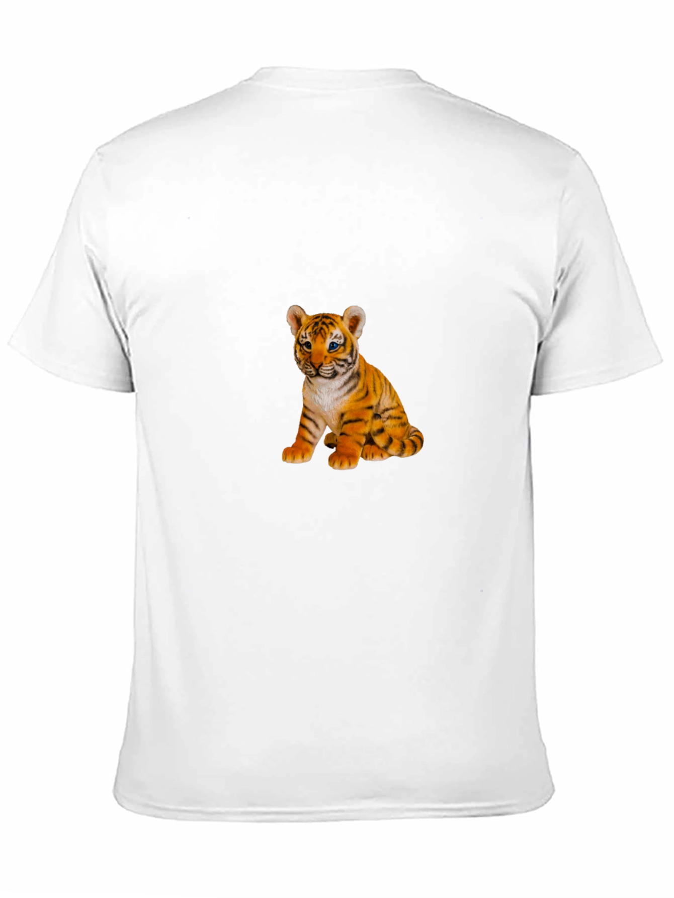 Mens Black T-Shirt with Cute Tiger Cub Print